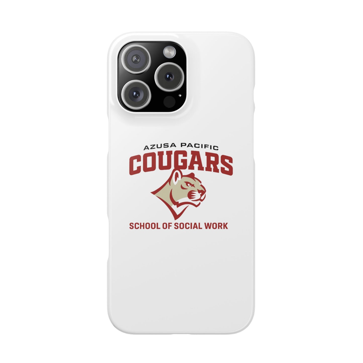 Azuza Pacific University - Slim I-Phone Case - School of Social Work (White)