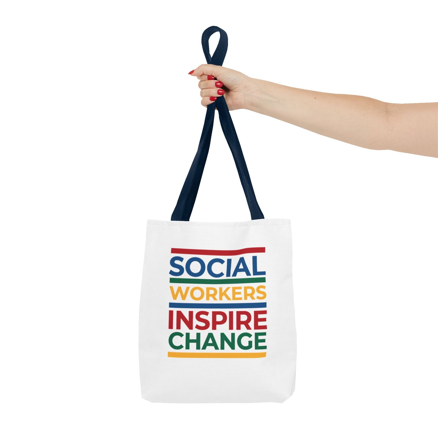 Social Worker Tote Bag — Inspirational "Social Workers Inspire Change" Two Side Design
