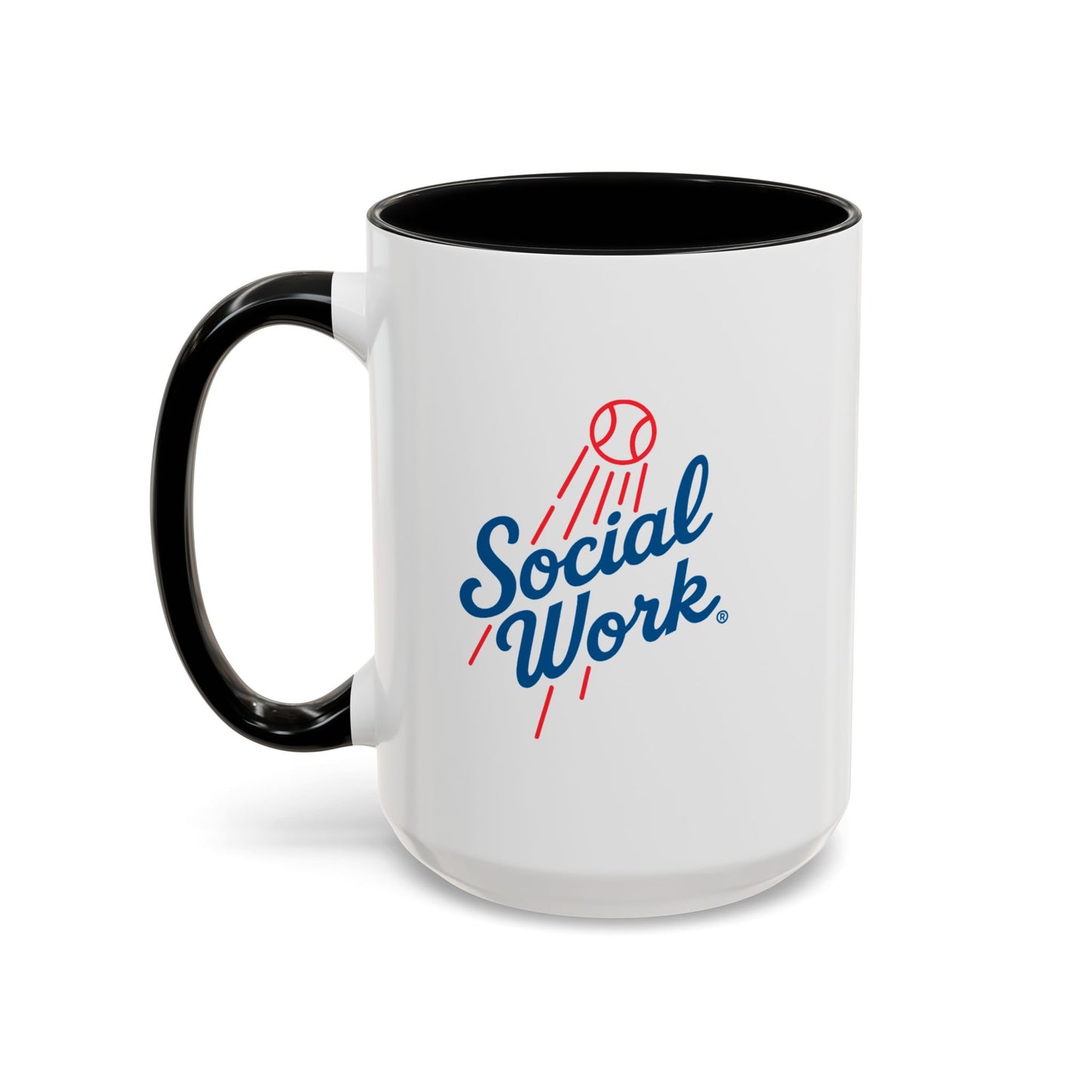 Social Work Baseball Coffee Mug — Retro Script Accent 15oz