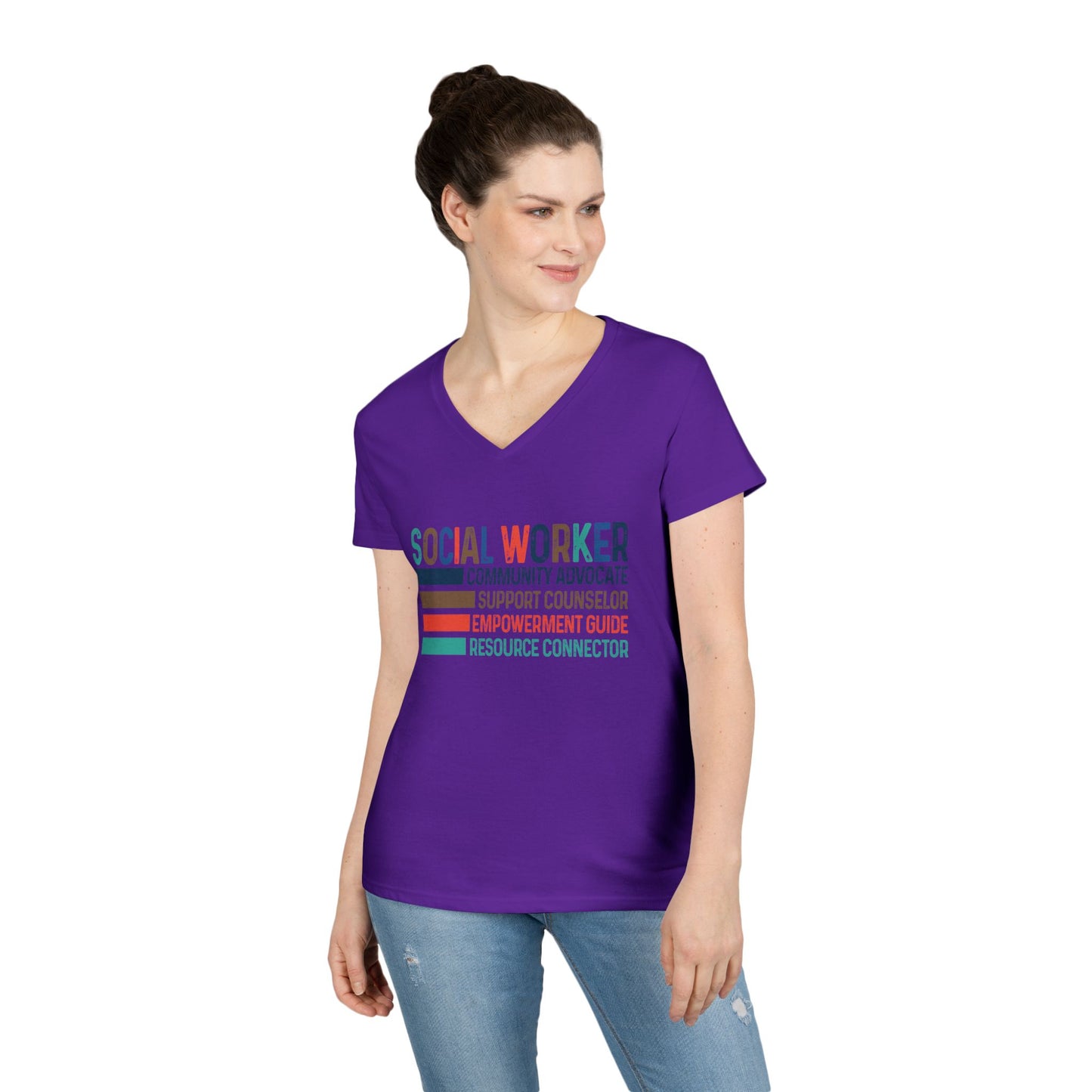 Social Worker V-Neck Tee — Retro & Fun Graphic Shirt