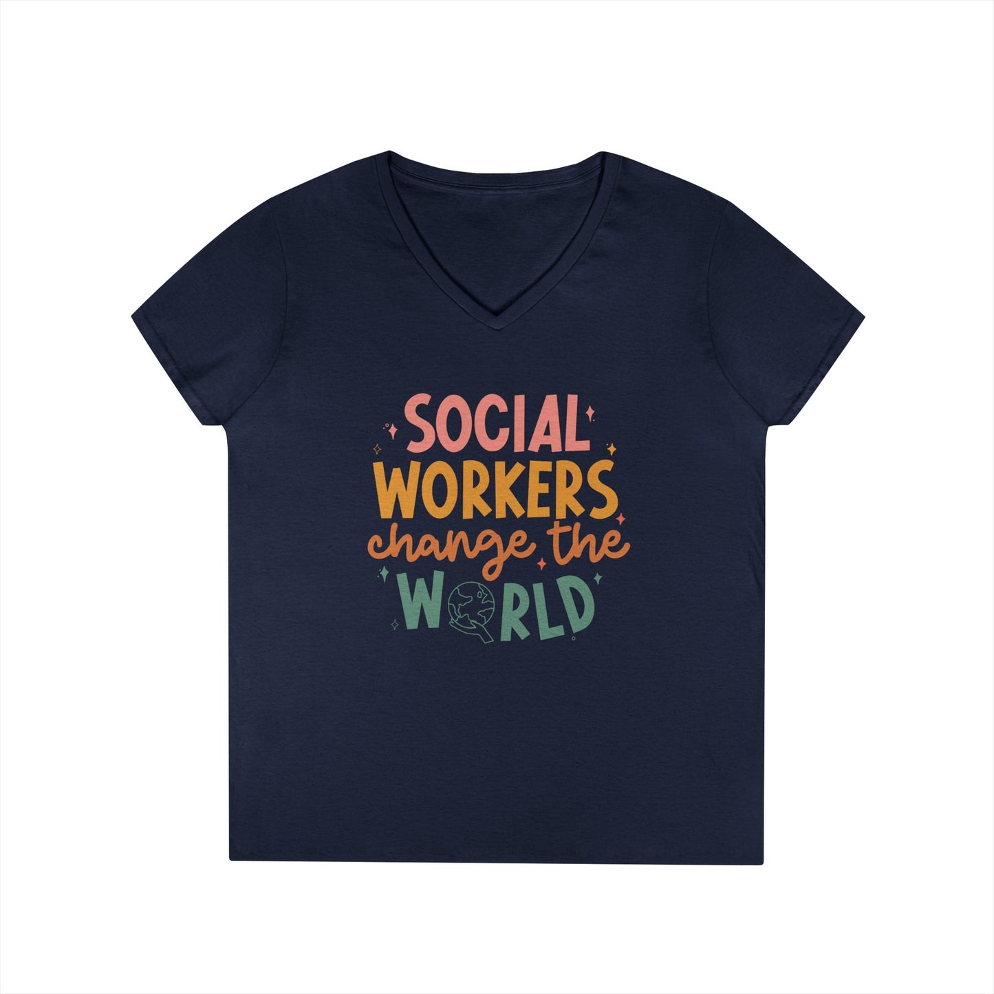 Social Workers Change the World V-Neck Tee