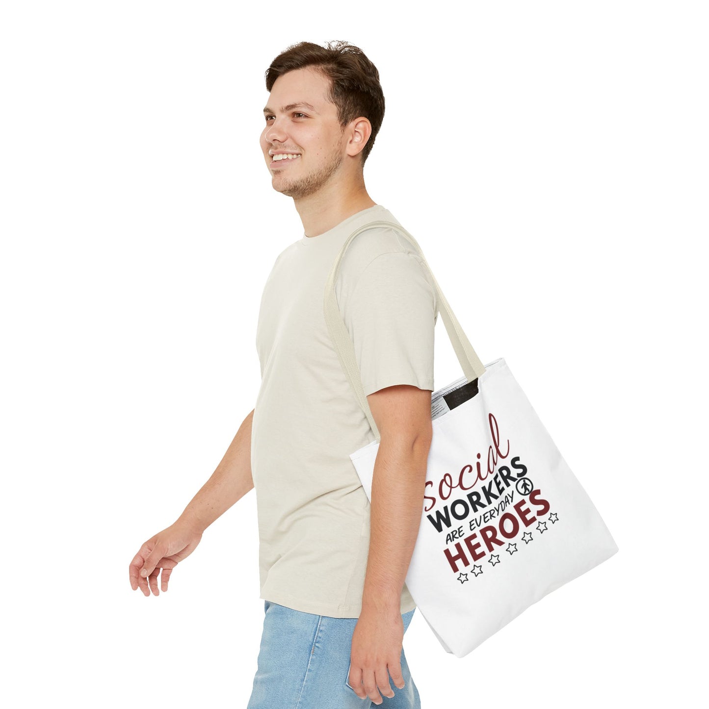 Social Worker Tote Bag — "Social Workers Are Everyday Heroes" / "Social Worker Change the World" Reusable Gift