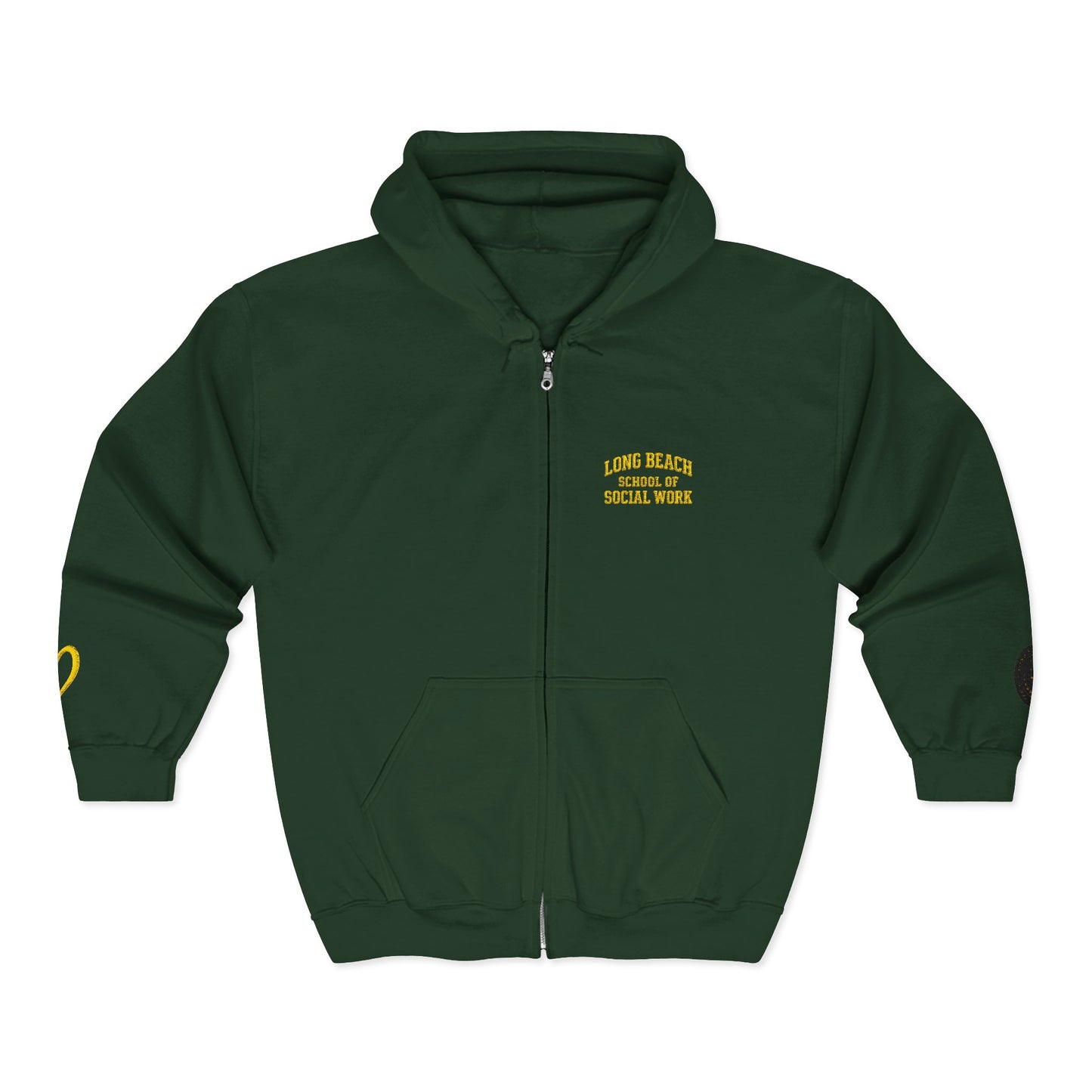 Cal State Long Beach- School of Social Work -Unisex Heavy Blend™ Full Zip Hooded Sweatshirt - Ultimate Comfort for Fans