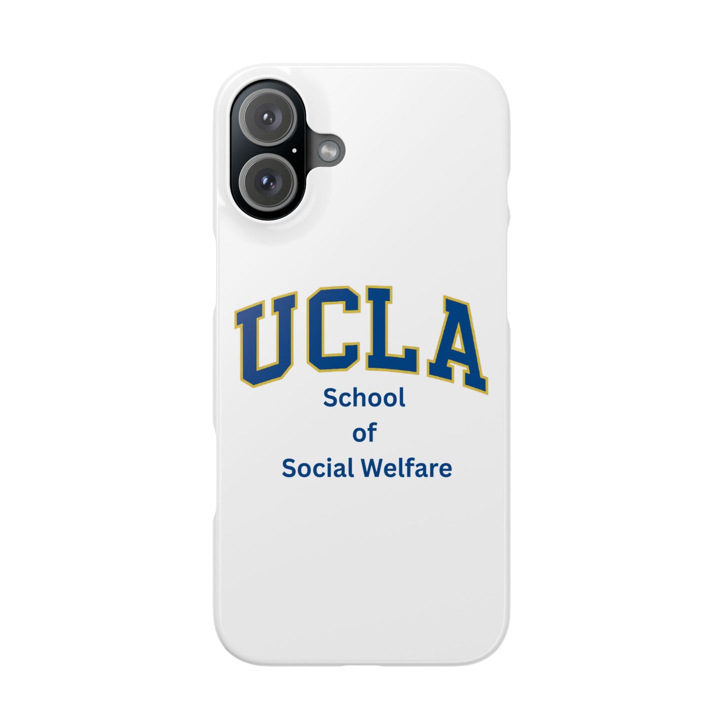 UCLA Slim I-Phone Case - School of Social Welfare-Text Logo (White)