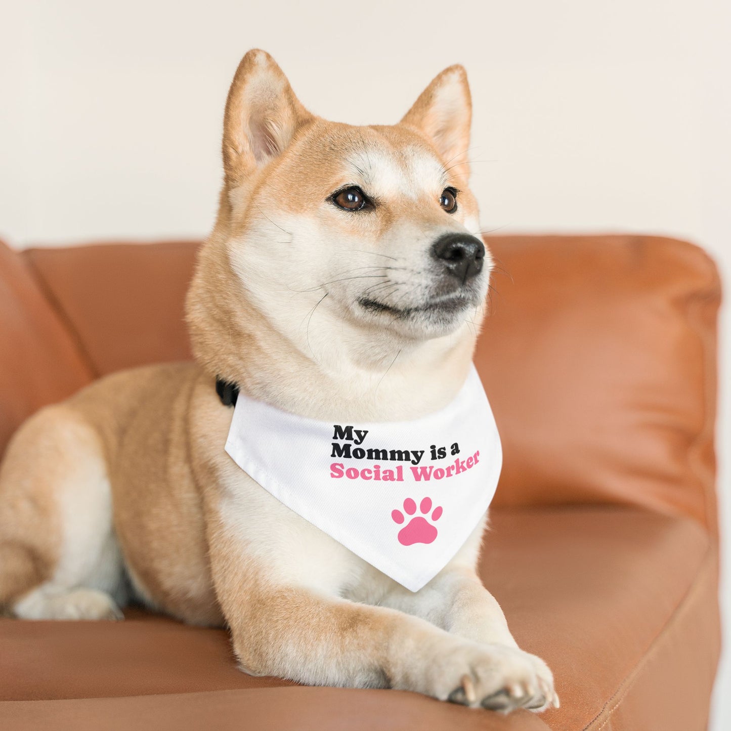 Pet Bandana Collar — "My Mommy" Dog Bandana with Pink Paw