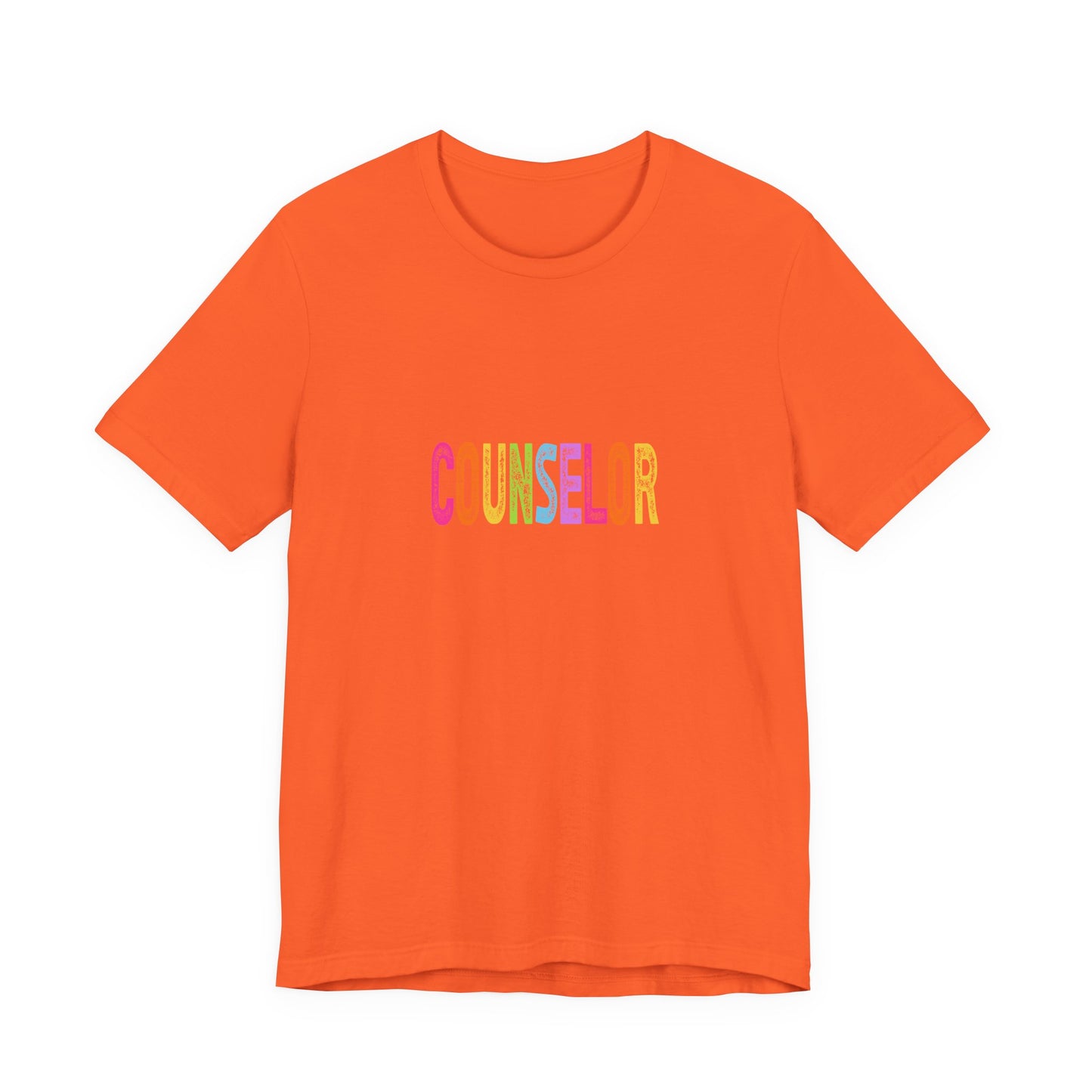 (Unisex) Counselor Rainbow Tee — Pastel 'COUNSELOR' Short Sleeve Shirt