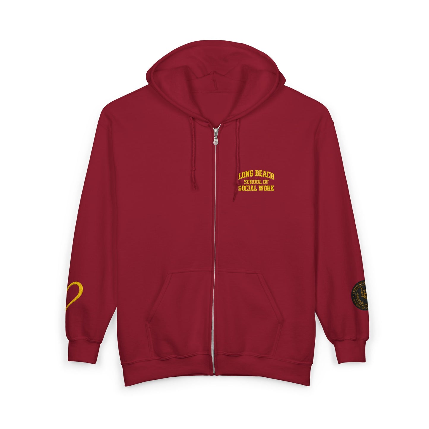 Cal State Long Beach- School of Social Work -Unisex Heavy Blend™ Full Zip Hooded Sweatshirt - Ultimate Comfort for Fans
