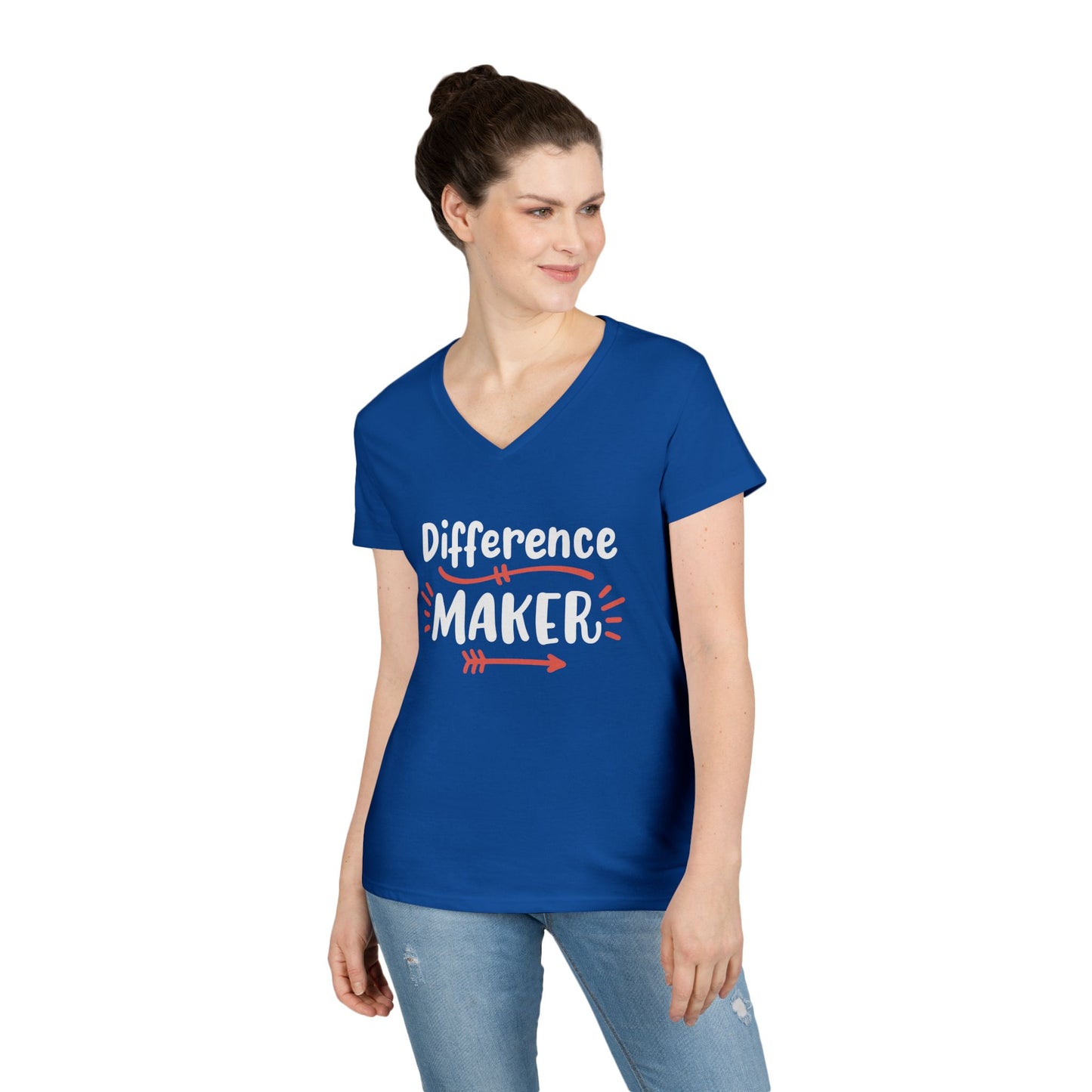 Difference Maker V-Neck Tee — Inspirational Ladies' T-Shirt