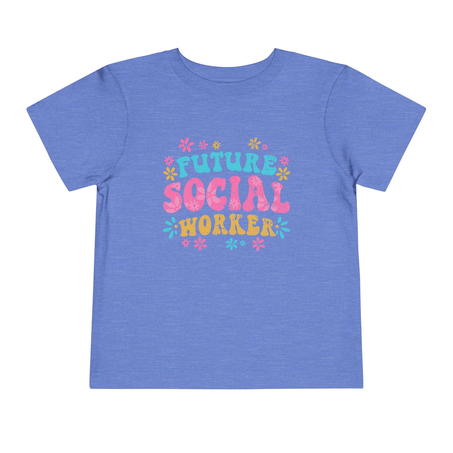 Toddler Tee - "Future Social Worker" Colorful Floral Graphic