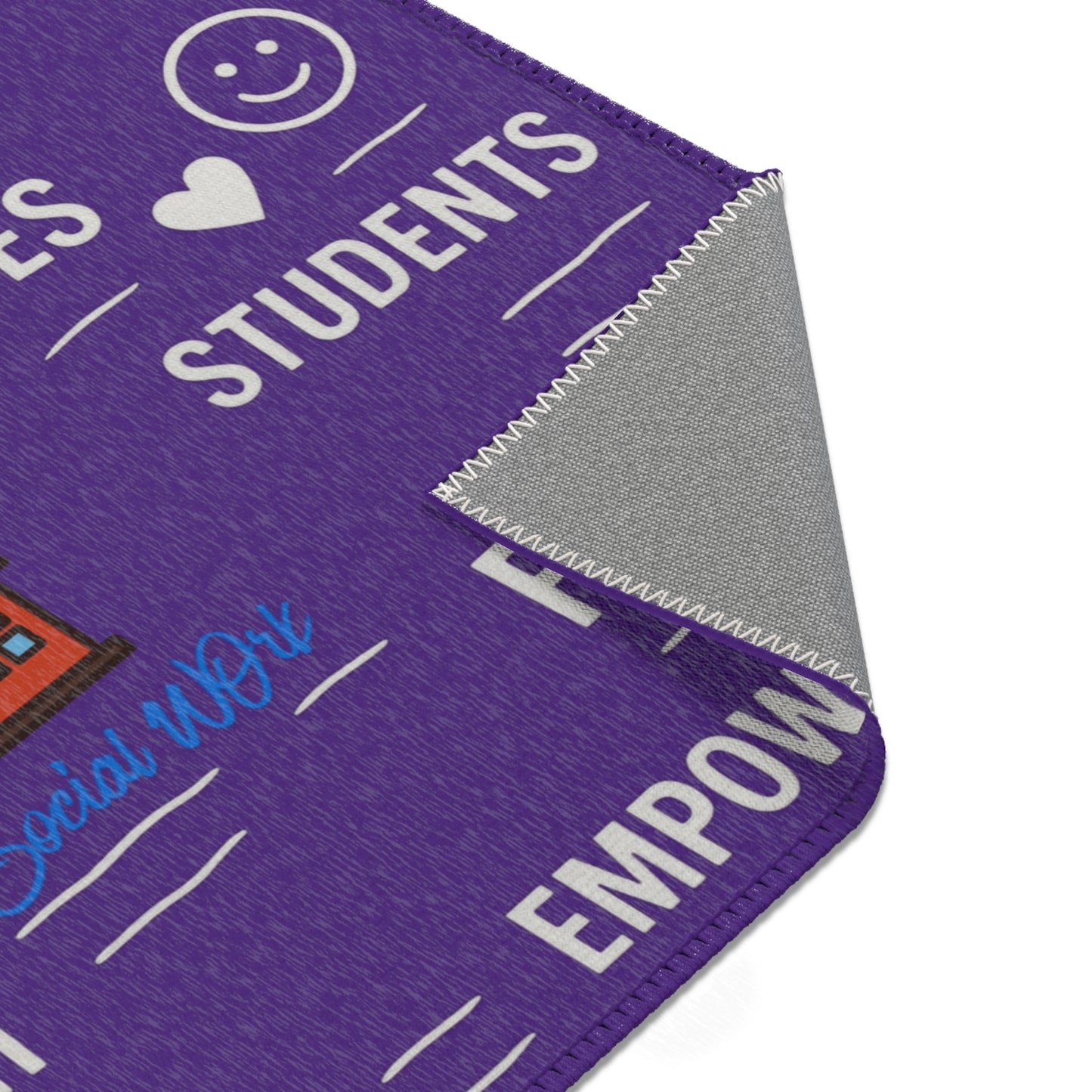 School Social Work Inspirational Area Rug - Purple With Logo