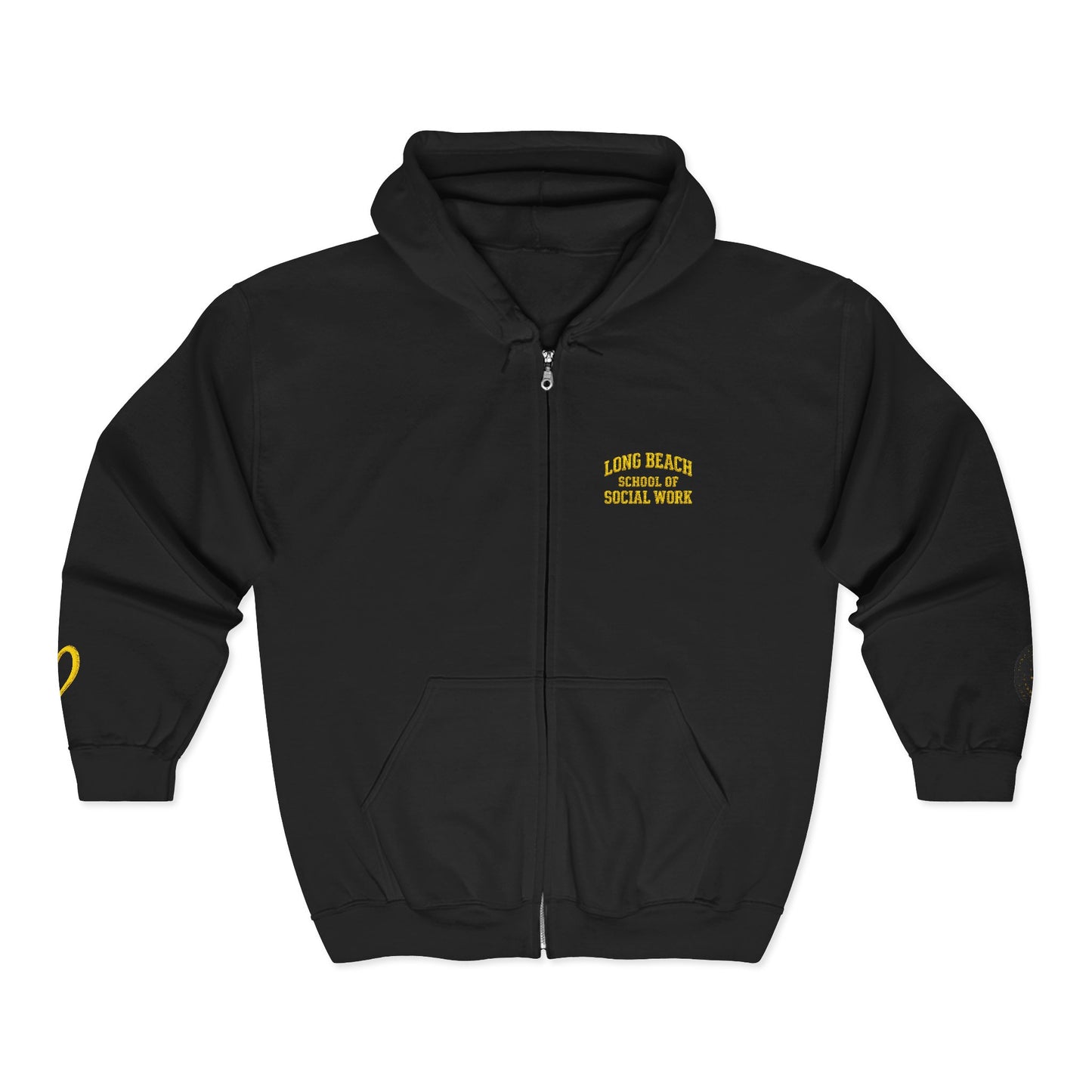 Cal State Long Beach- School of Social Work -Unisex Heavy Blend™ Full Zip Hooded Sweatshirt - Ultimate Comfort for Fans