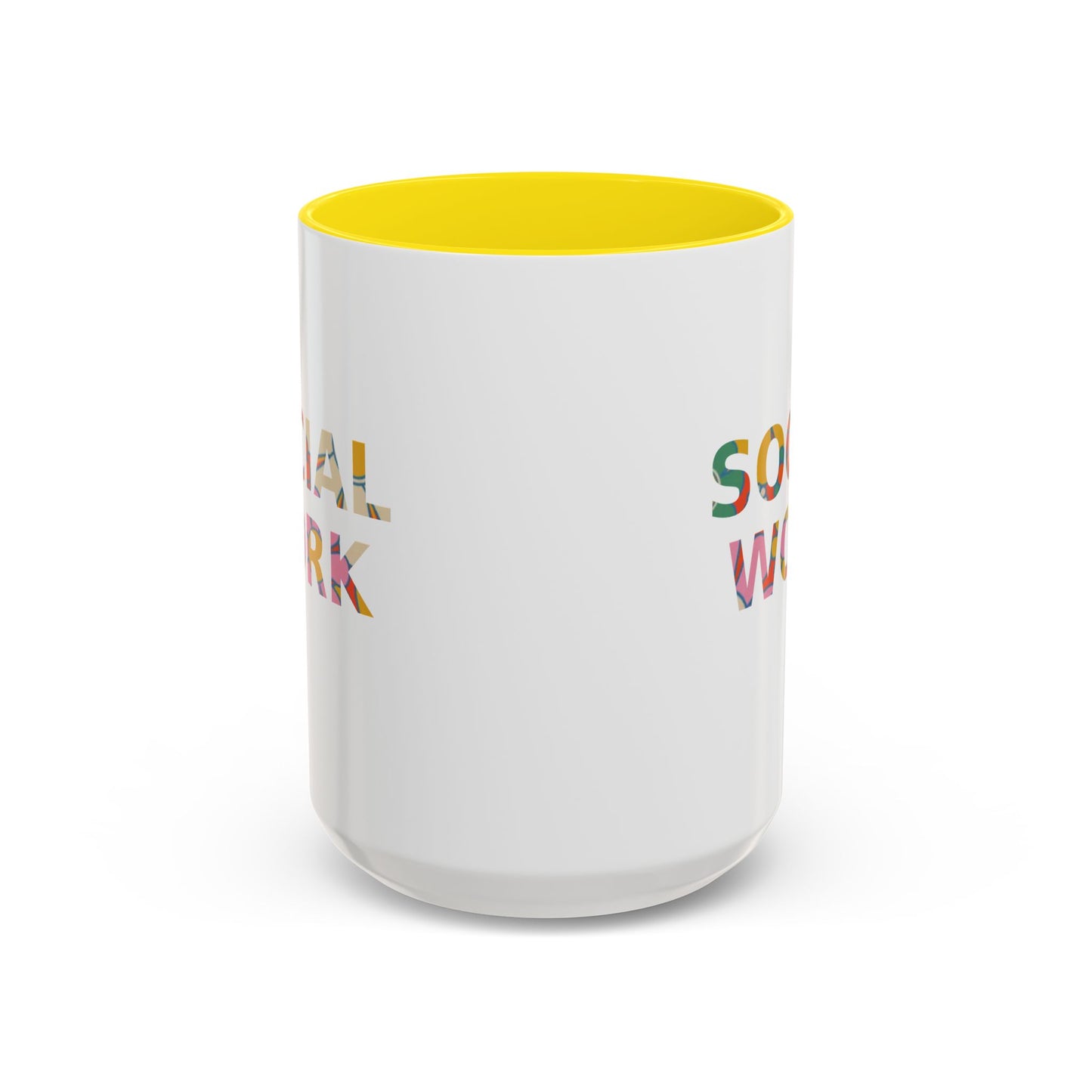 Social Work "Flower Letters" -Accent Mug - 15oz