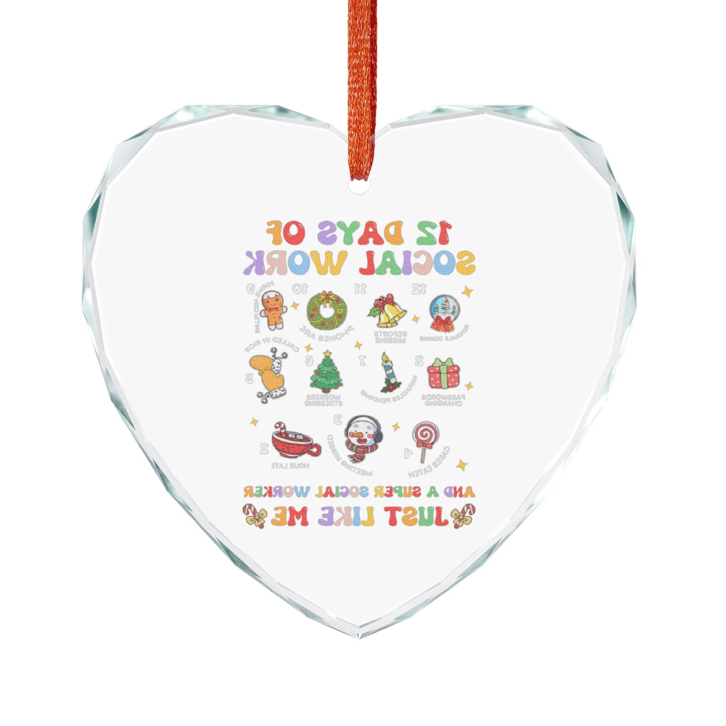 Crystal Ornament — "12 Days of Social Work" Holiday Keepsake