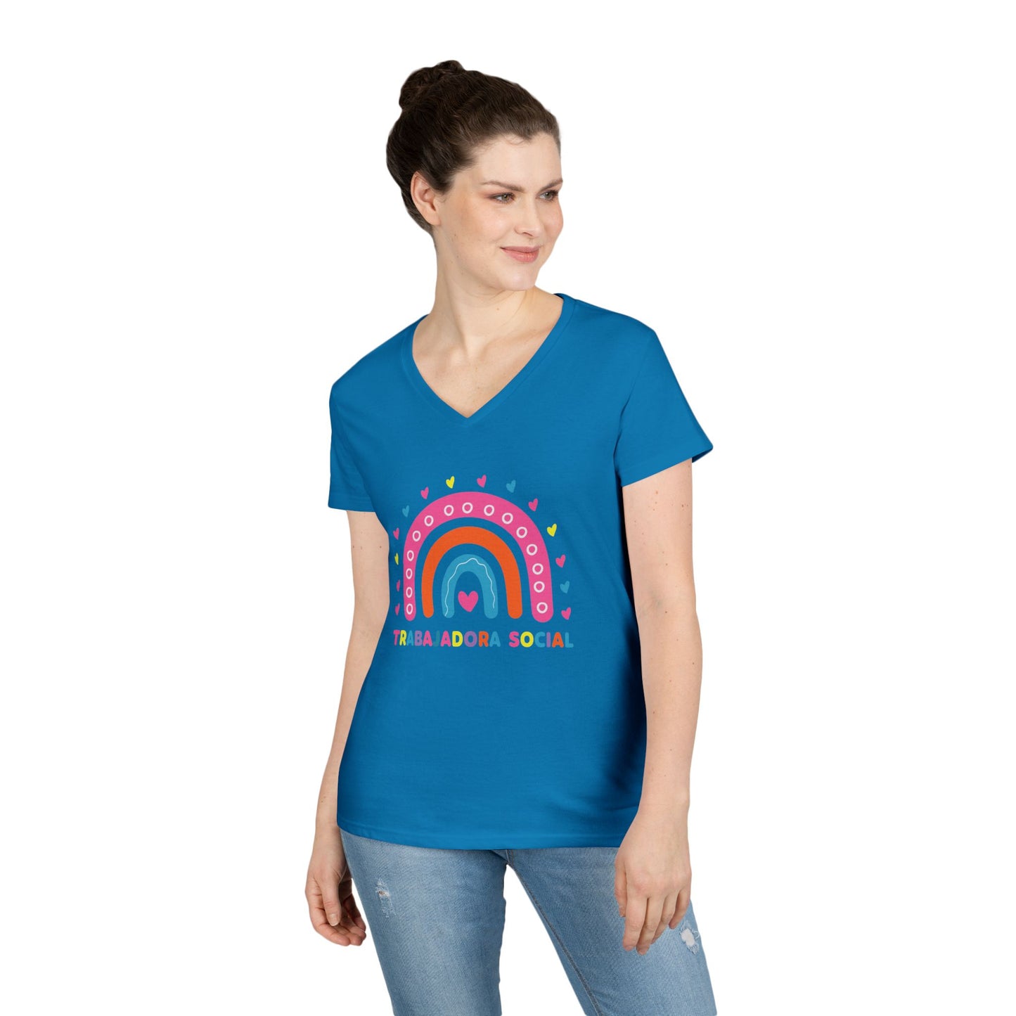 Trabajadora Social Rainbow V-Neck Tee