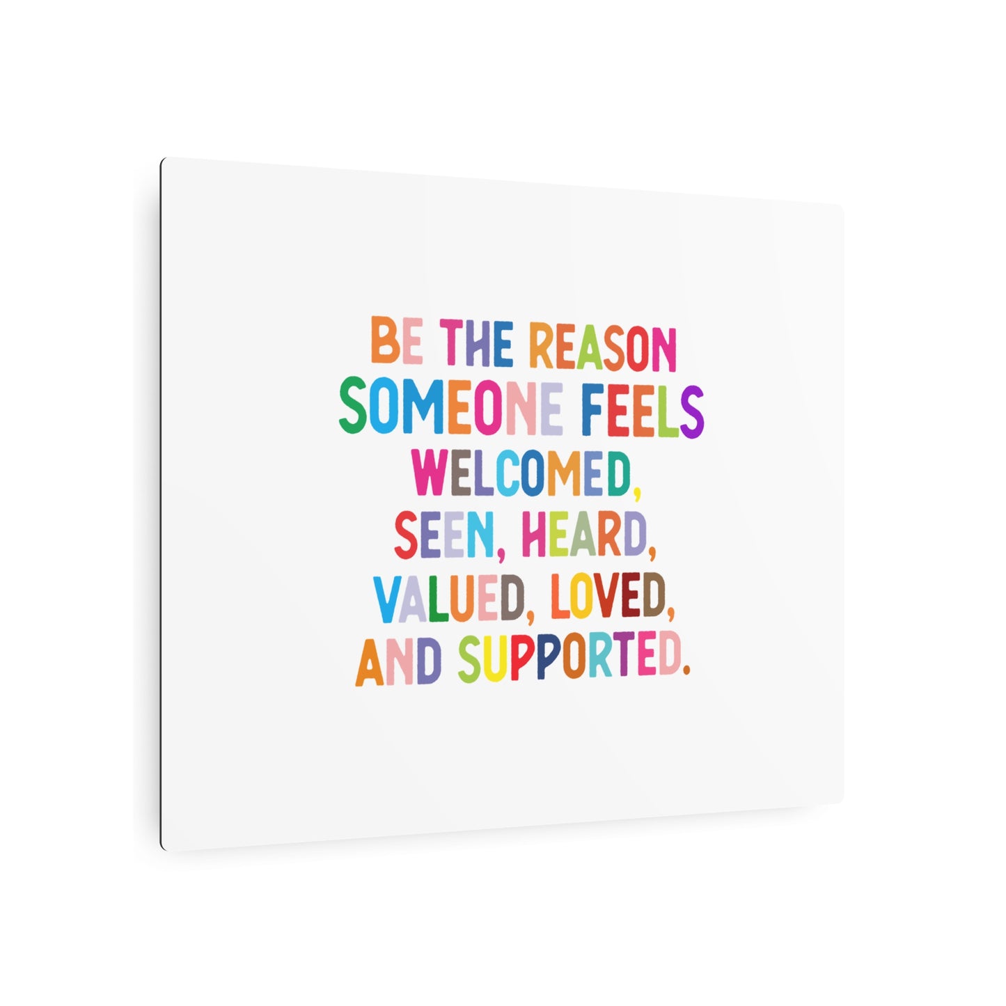 Metal Art Sign - "Be the Reason" Rainbow Inspirational Wall Decor - Social Work