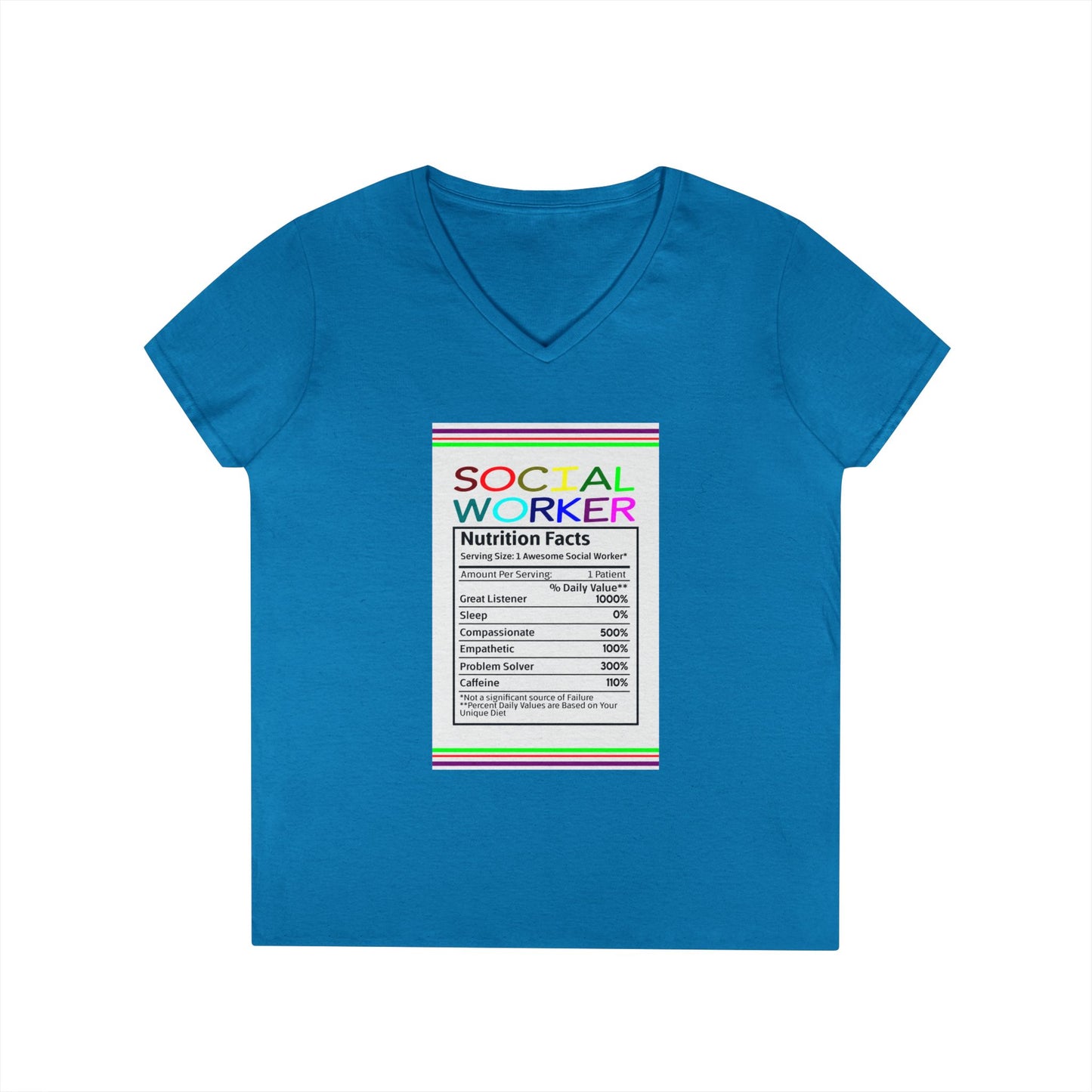 Social Worker Nutrition Facts V-Neck Tee — Women's Social Worker Gift