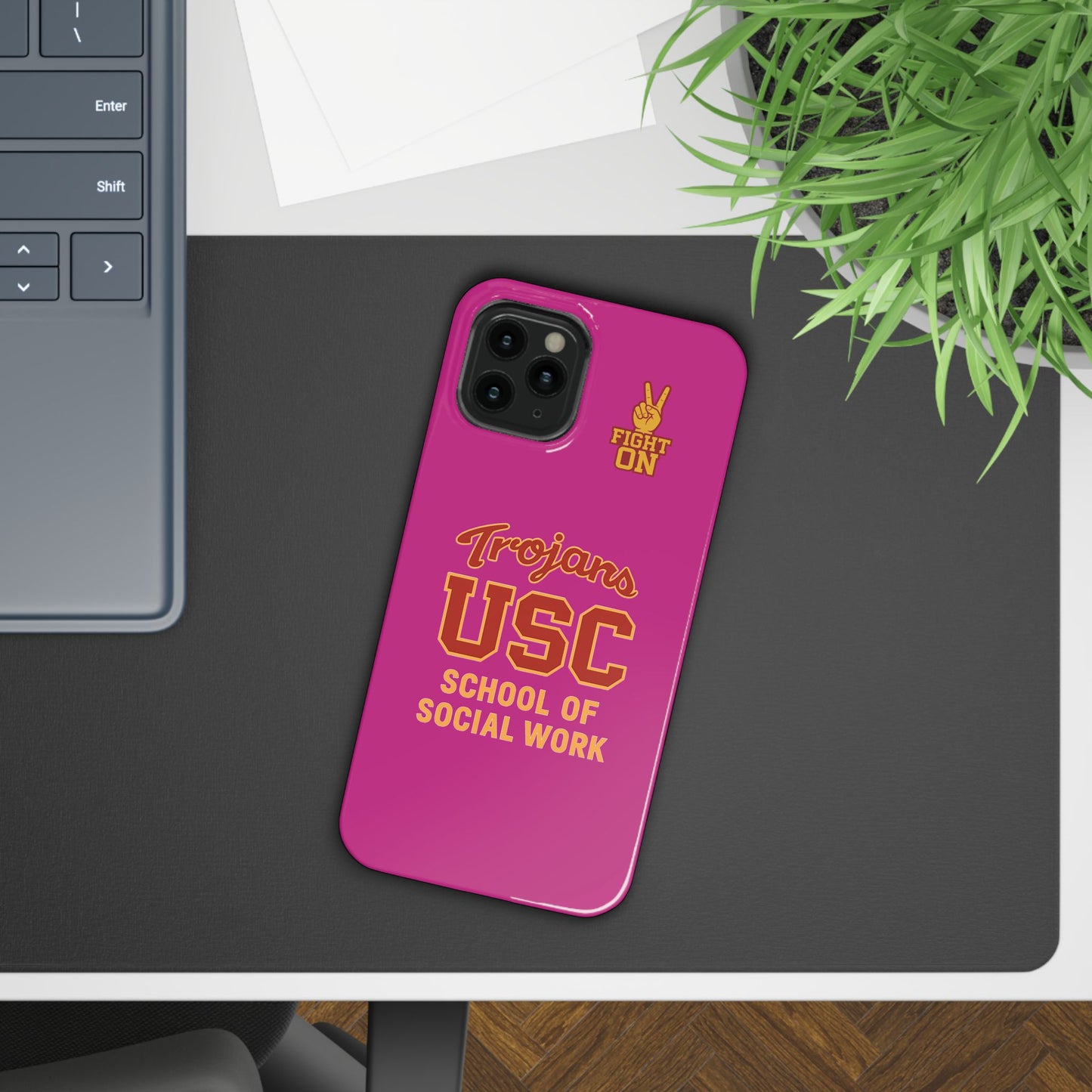 USC Trojans Slim I-Phone Case - School of Social Work (Pink)
