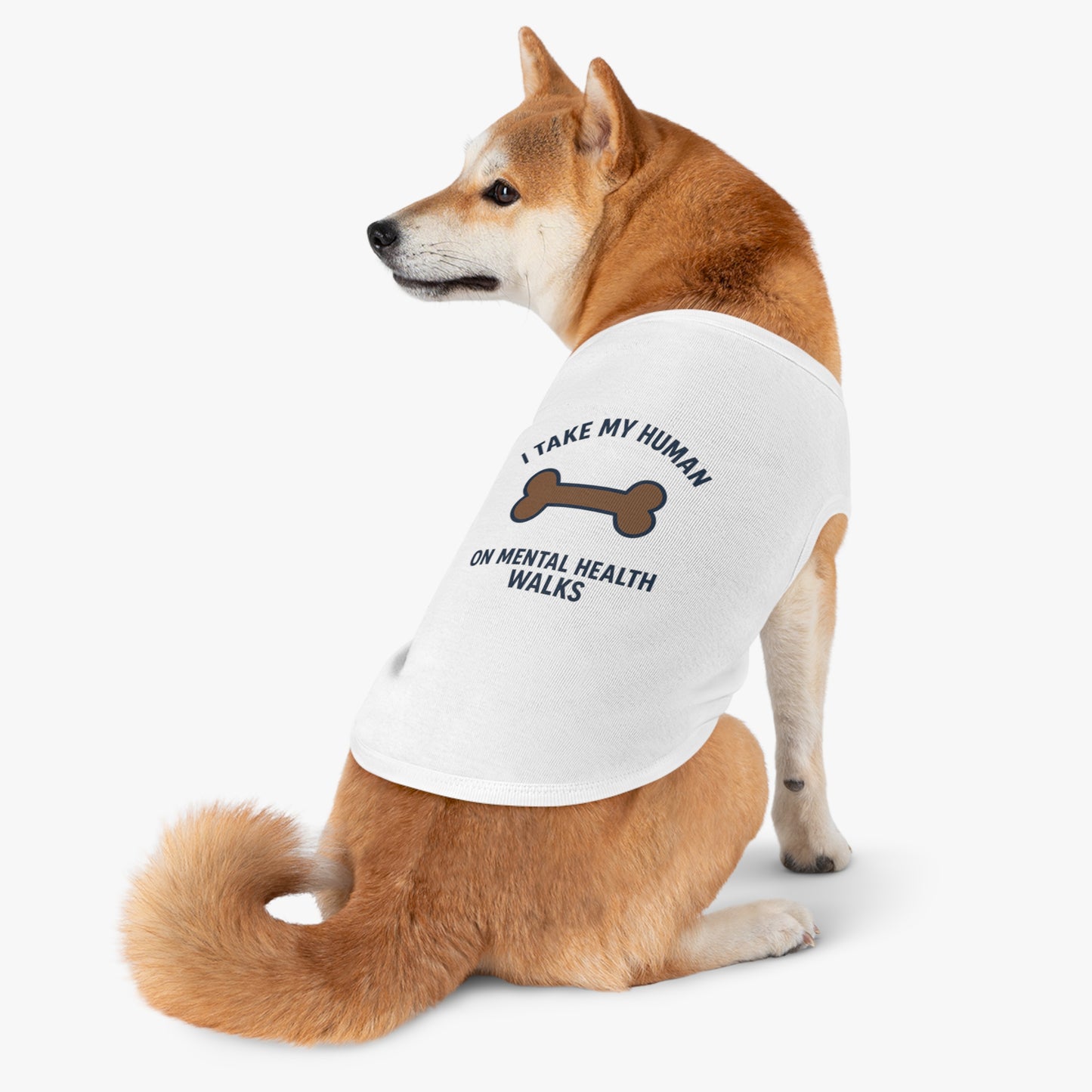 Pet Tank Top — “I Take My Human on Mental Health Walks” Dog Tank