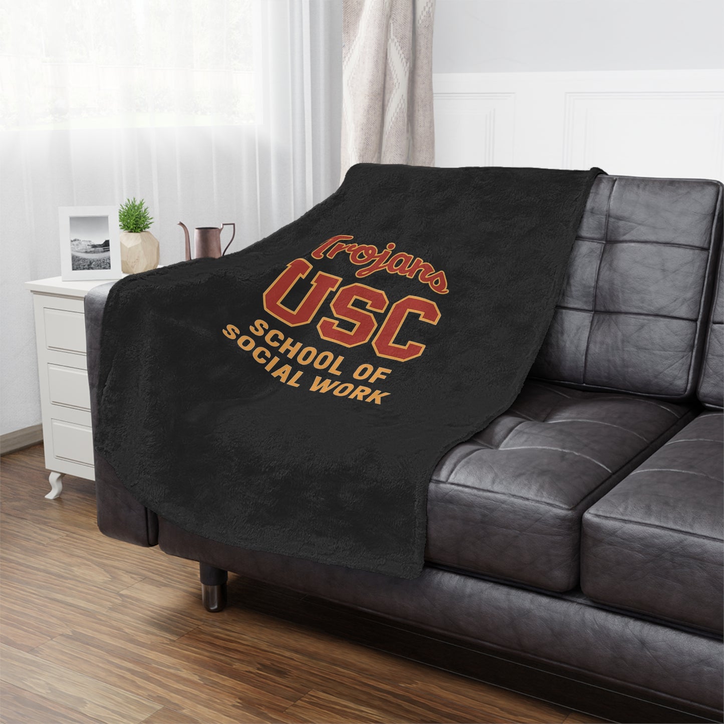 USC - School of Social Work Mini Blanket - Great for your office chair or your couch at home!