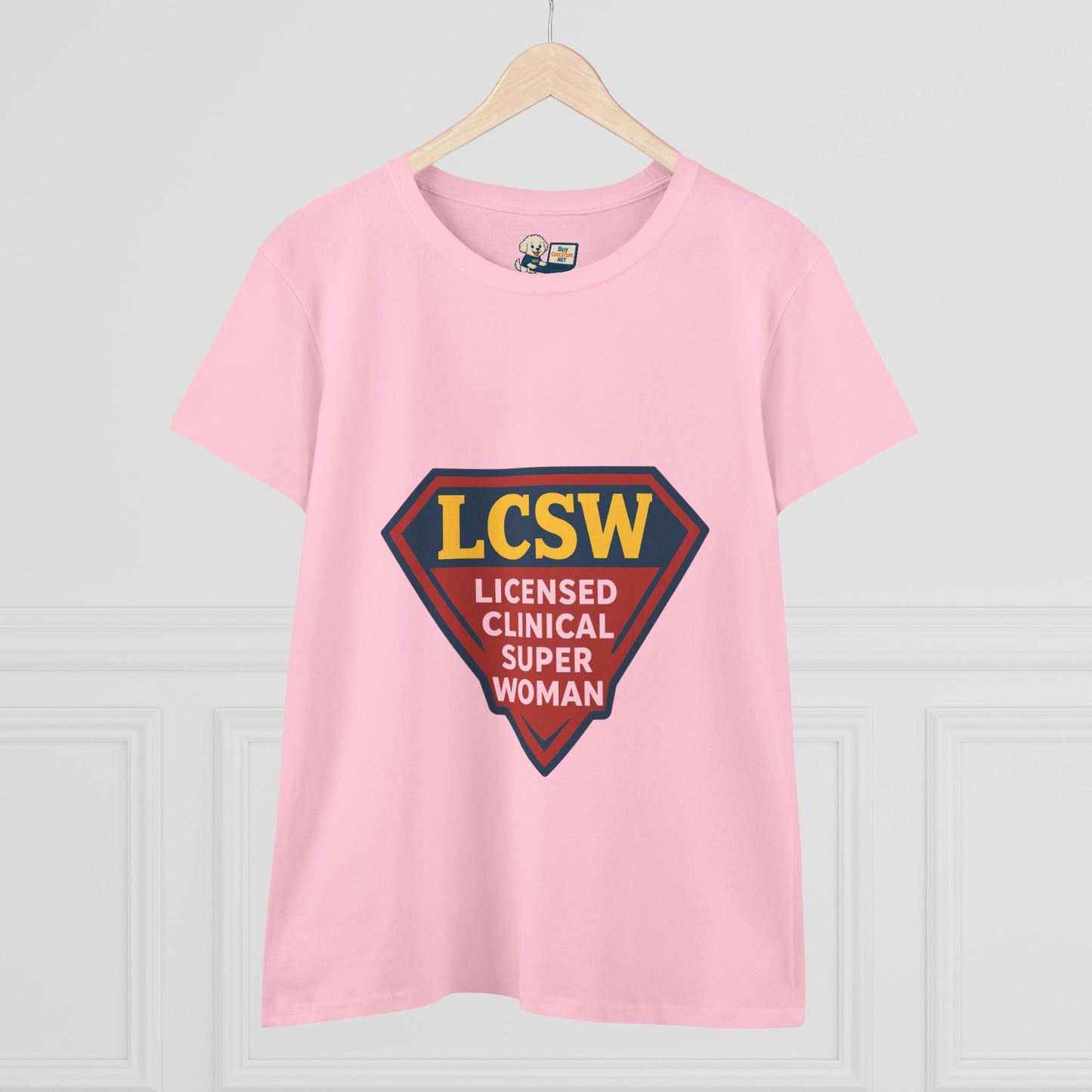 LCSW = Licensed Clinical Super Woman Tee – Saving the World, One Session at a Time Women's Midweight Cotton T-Shirt - Social Work