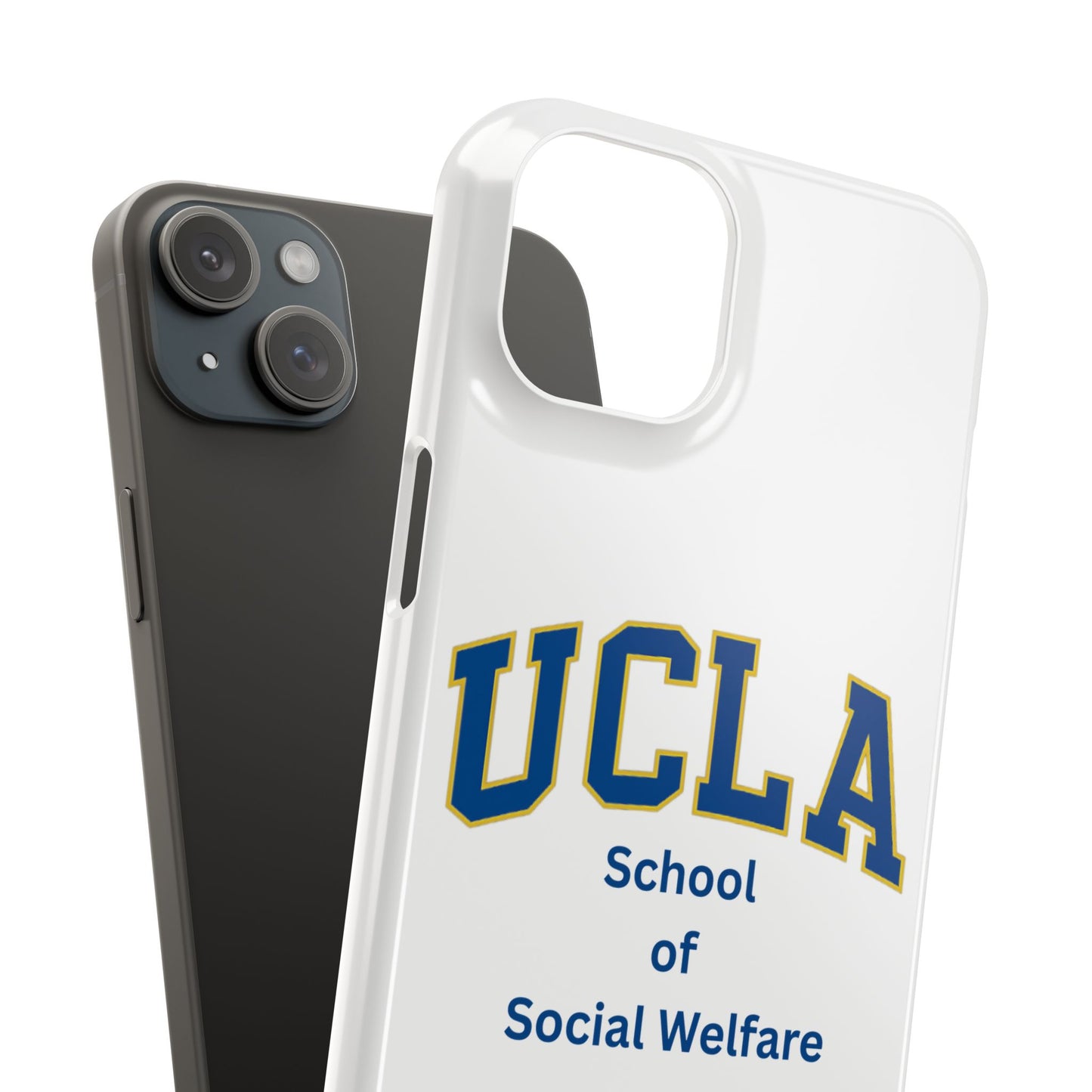 UCLA Slim I-Phone Case - School of Social Welfare-Text Logo (White)
