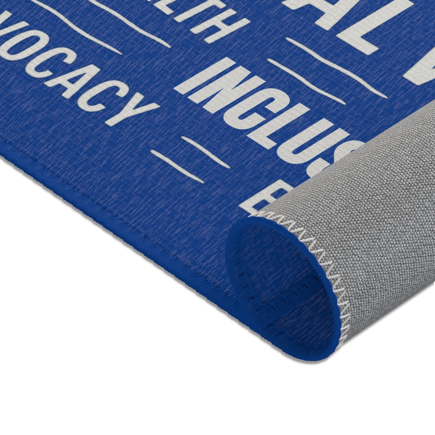 School Social Work Inspirational Area Rug - Royal Blue