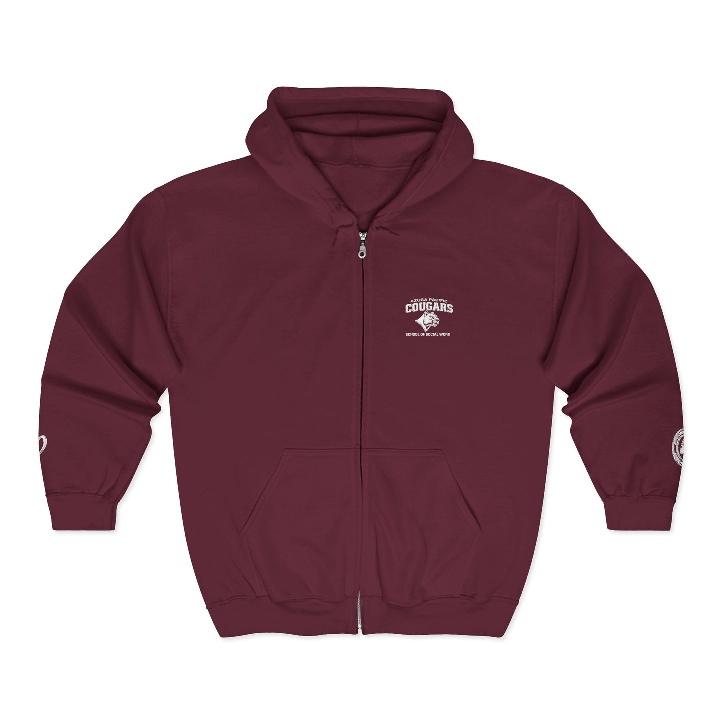 Azusa Pacific University- School of Social Work -Unisex Heavy Blend™ Full Zip Hooded Sweatshirt - Ultimate Comfort for Fans