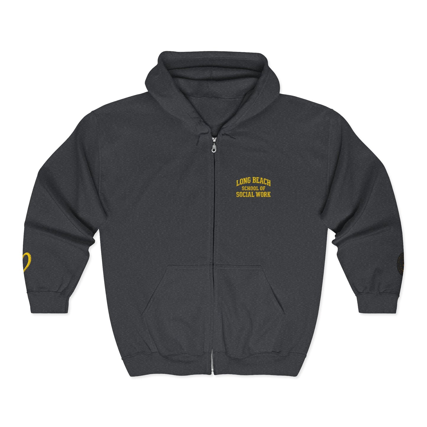 Cal State Long Beach- School of Social Work -Unisex Heavy Blend™ Full Zip Hooded Sweatshirt - Ultimate Comfort for Fans