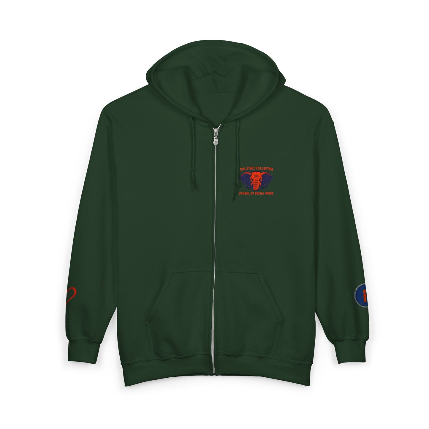 Cal State Fullerton- School of Social Work -Unisex Heavy Blend™ Full Zip Hooded Sweatshirt - Ultimate Comfort for Fans