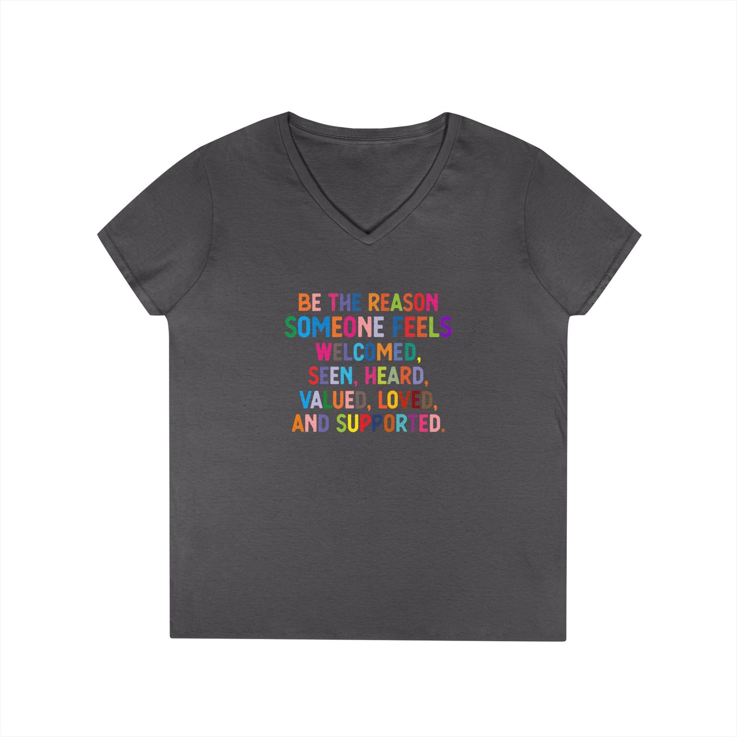 Be the Reason V-Neck Tee — Positive Message Ladies' T‑Shirt - Social Work