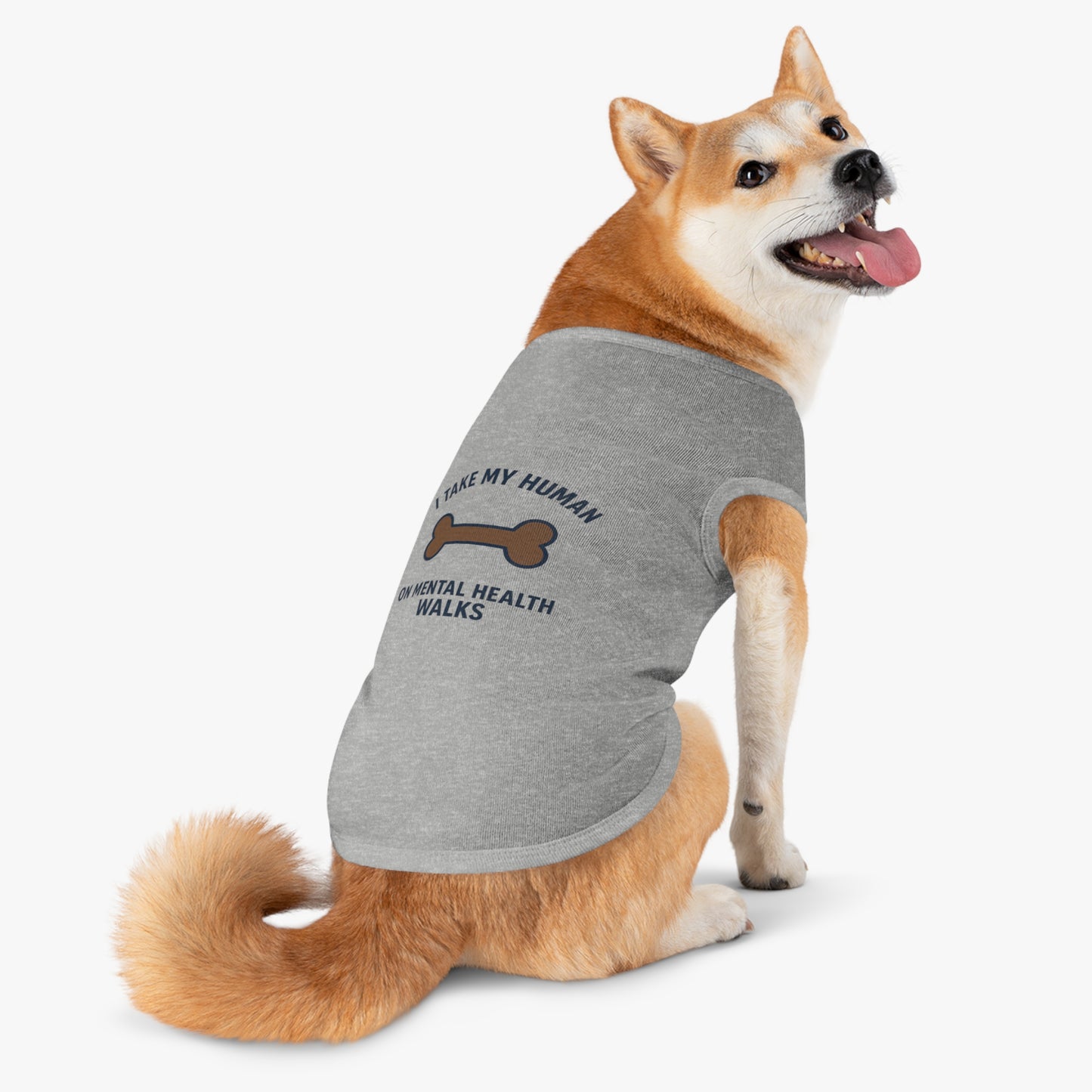 Pet Tank Top — “I Take My Human on Mental Health Walks” Dog Tank