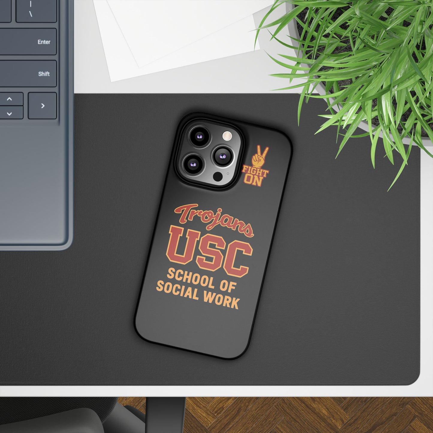 USC Trojans Slim I-Phone Case - School of Social Work (Black)