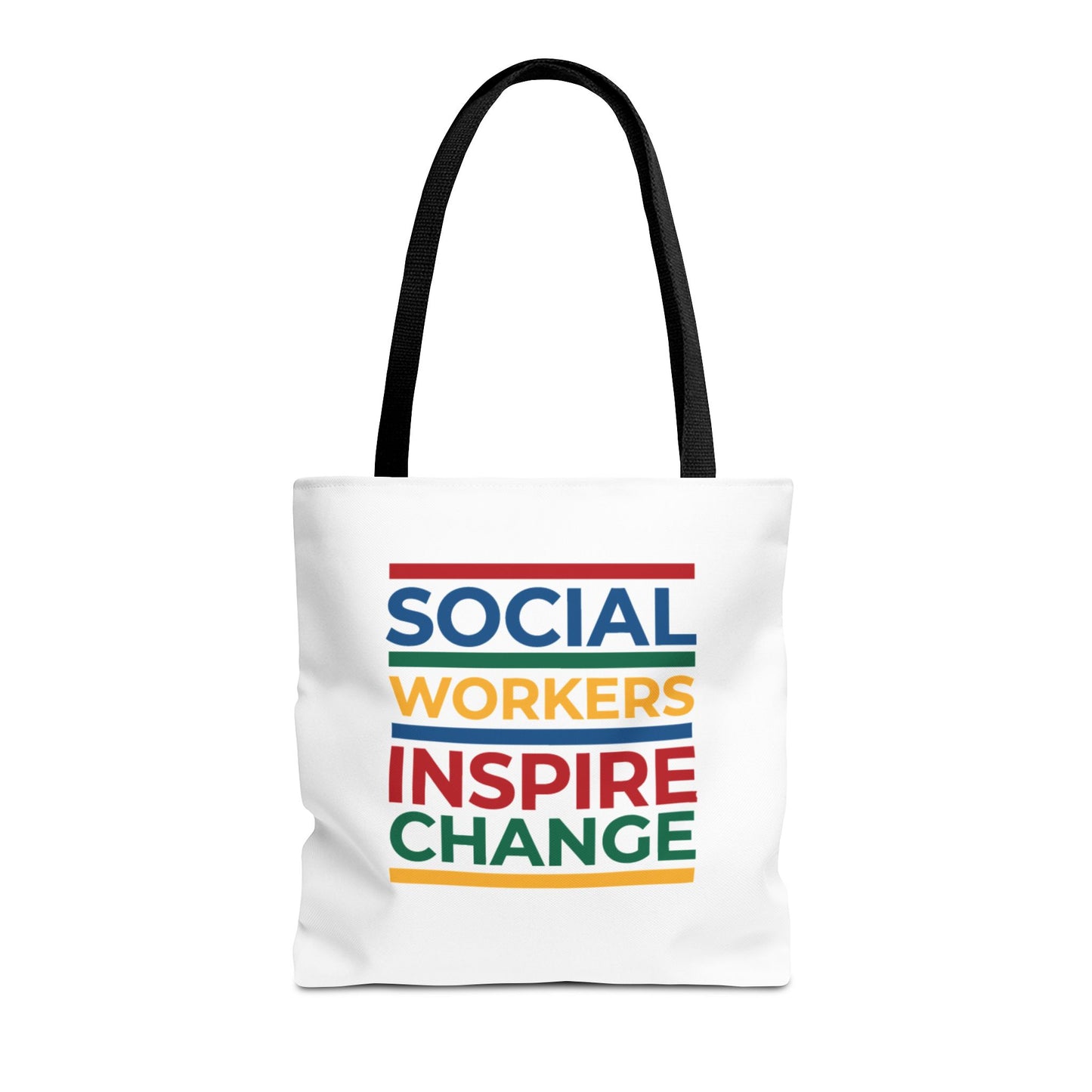 Social Worker Tote Bag — Inspirational "Social Workers Inspire Change" Two Side Design