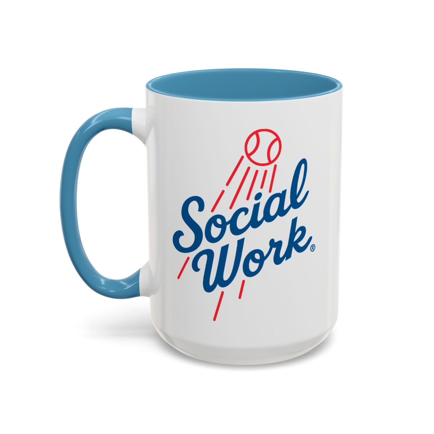 Social Work Baseball Coffee Mug — Retro Script Accent 15oz
