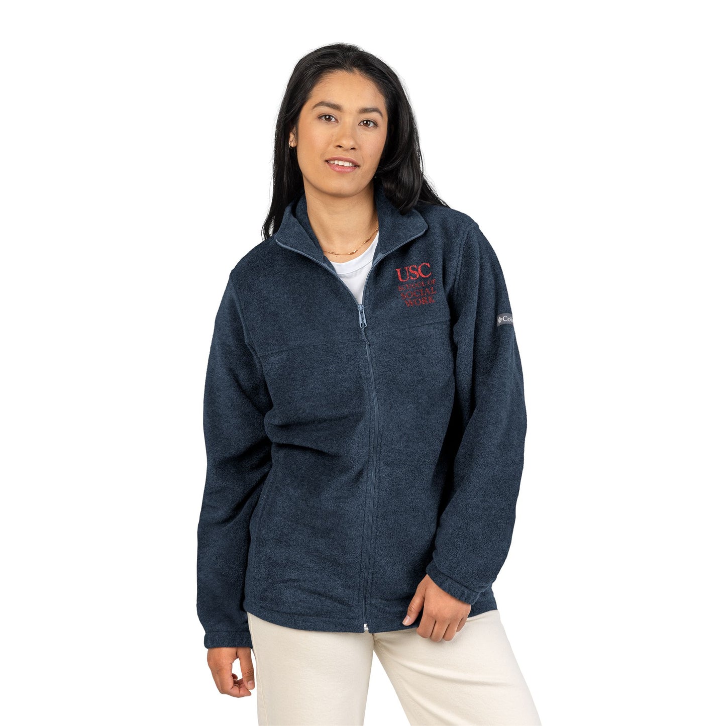 USC School of Social Work -Embroidered Unisex Columbia Fleece Jacket - Cozy & Stylish Outdoor Wear