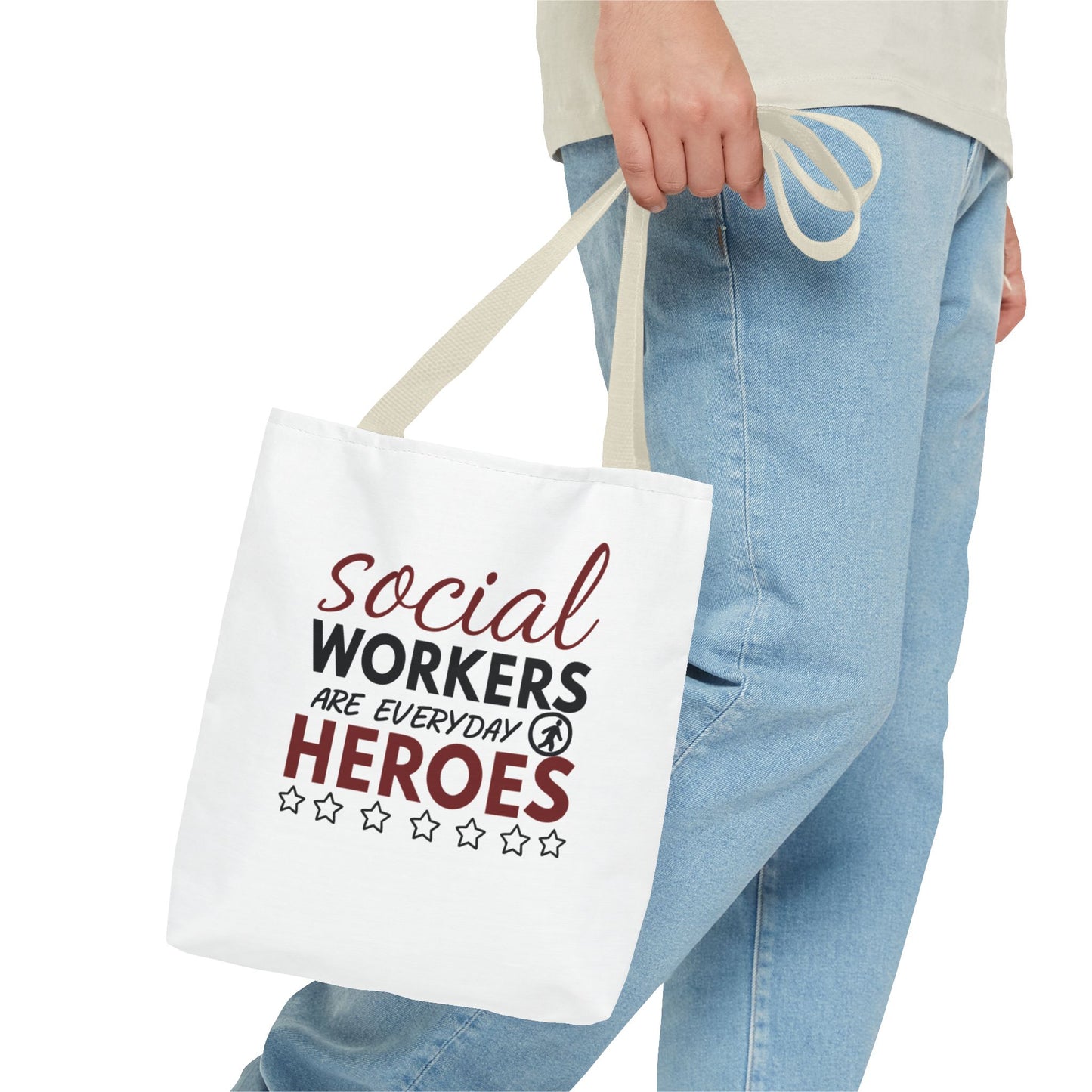 Social Worker Tote Bag — "Social Workers Are Everyday Heroes" / "Social Worker Change the World" Reusable Gift