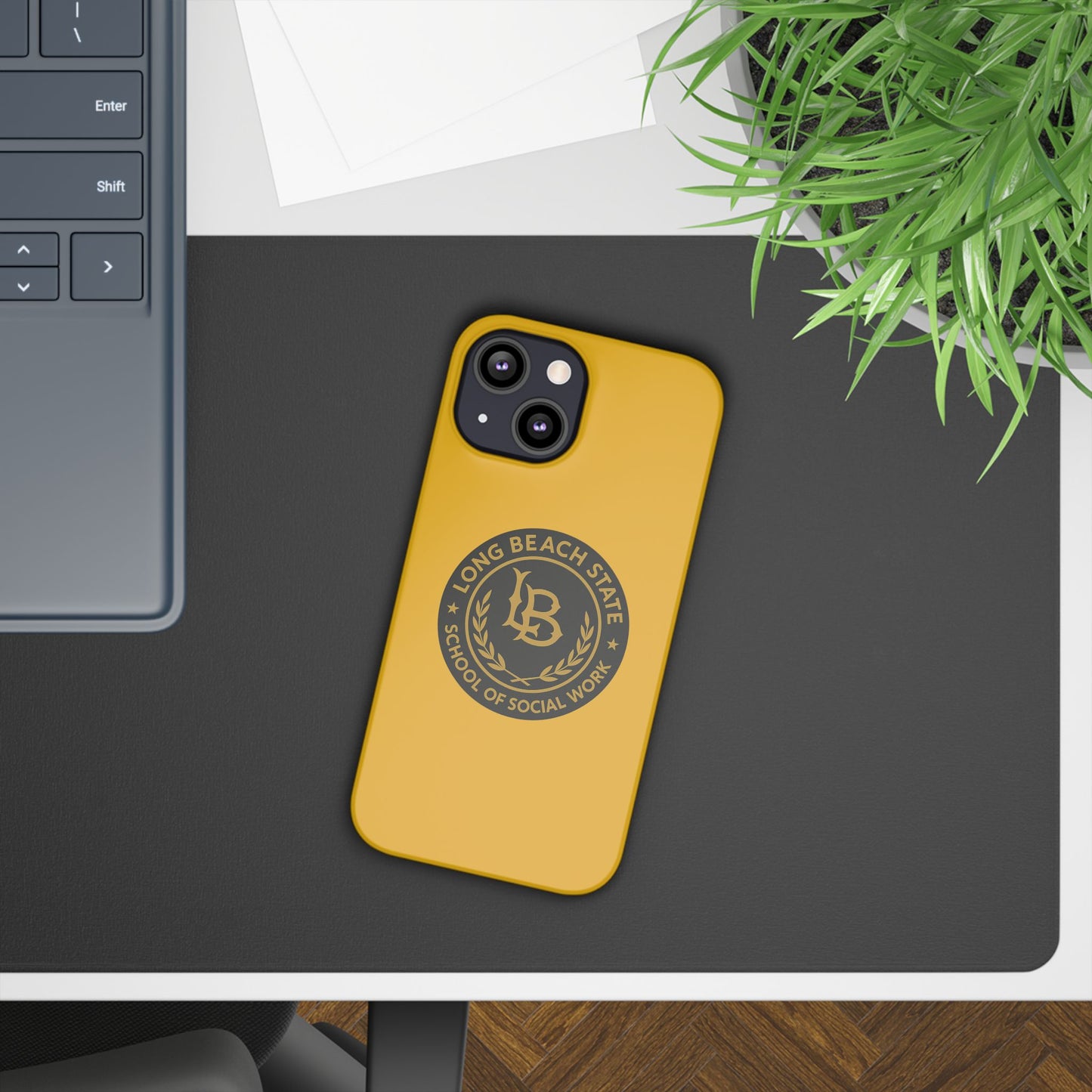 Long Beach State University - Slim I-Phone Case - School of Social Work (Yellow)