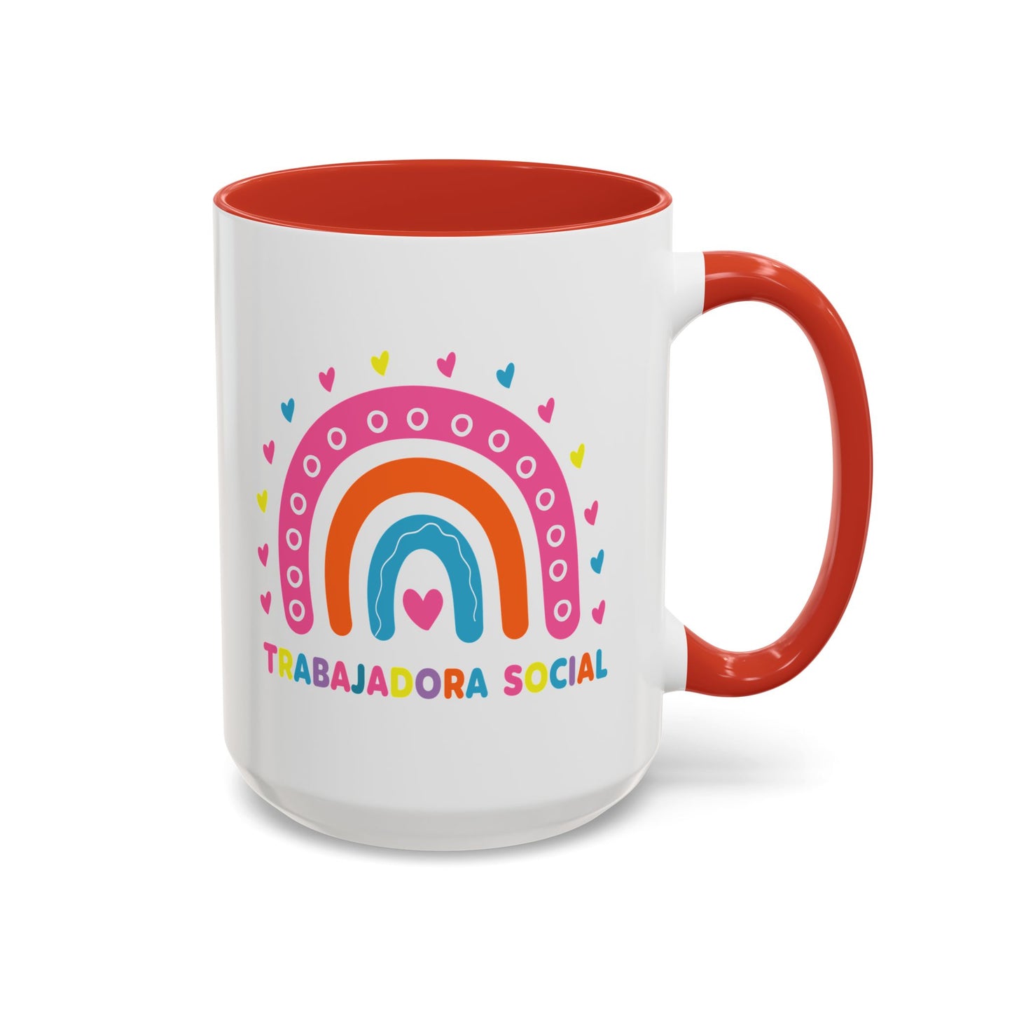 Accent Coffee Mug - 'Trabajadora Social' Colorful Rainbow Social Worker Gift (15 oz)