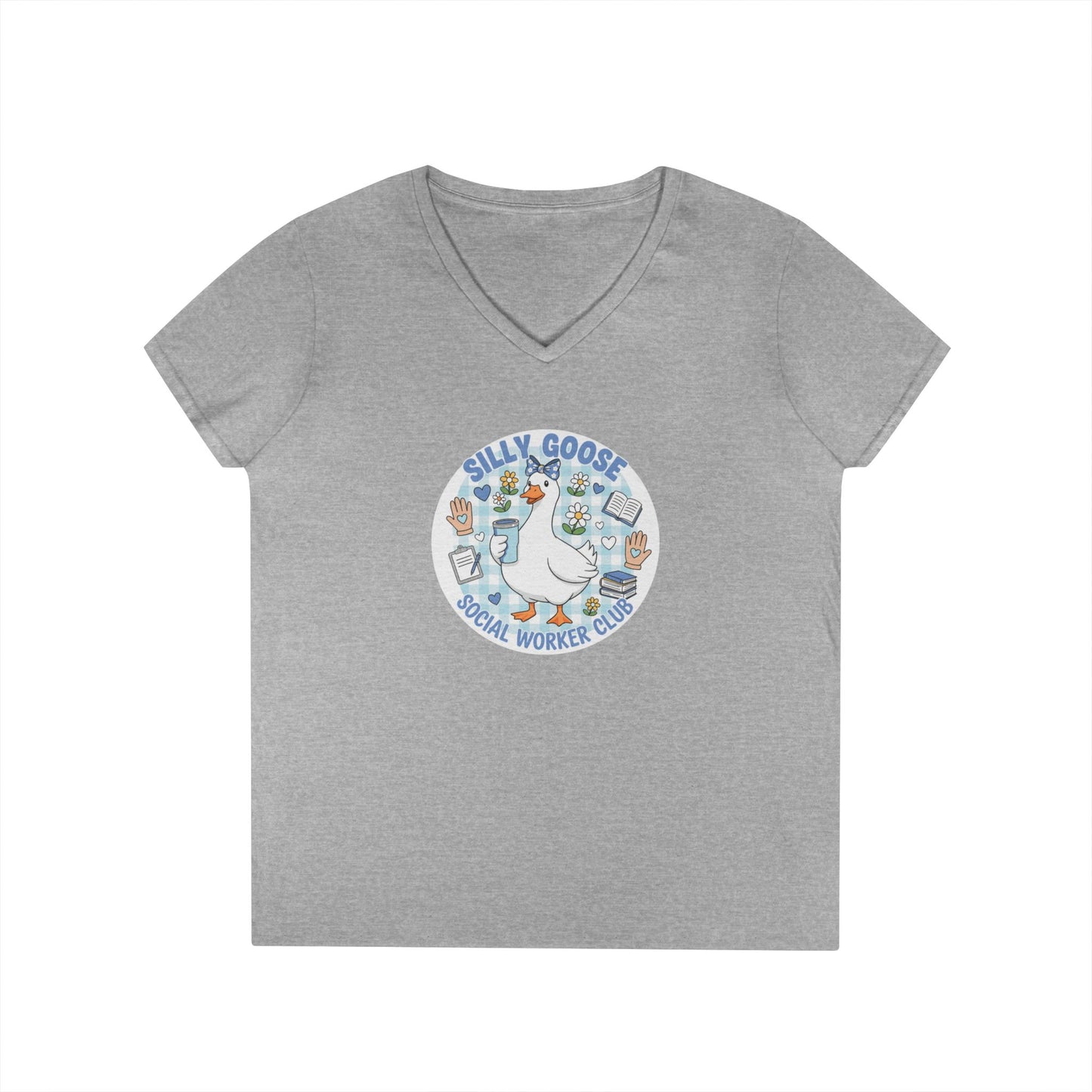 Silly Goose Social Worker Crew Ladies' V-Neck T-Shirt