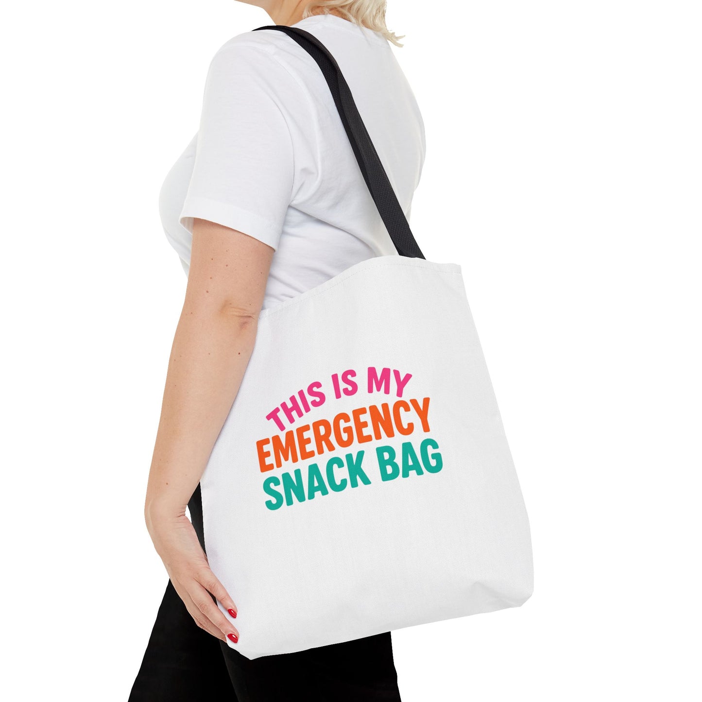 Snack Emergency Tote Bag — "This Is My Emergency Snack Bag" Cute Grocery/Everyday Carry (Social Work/Mental Health)