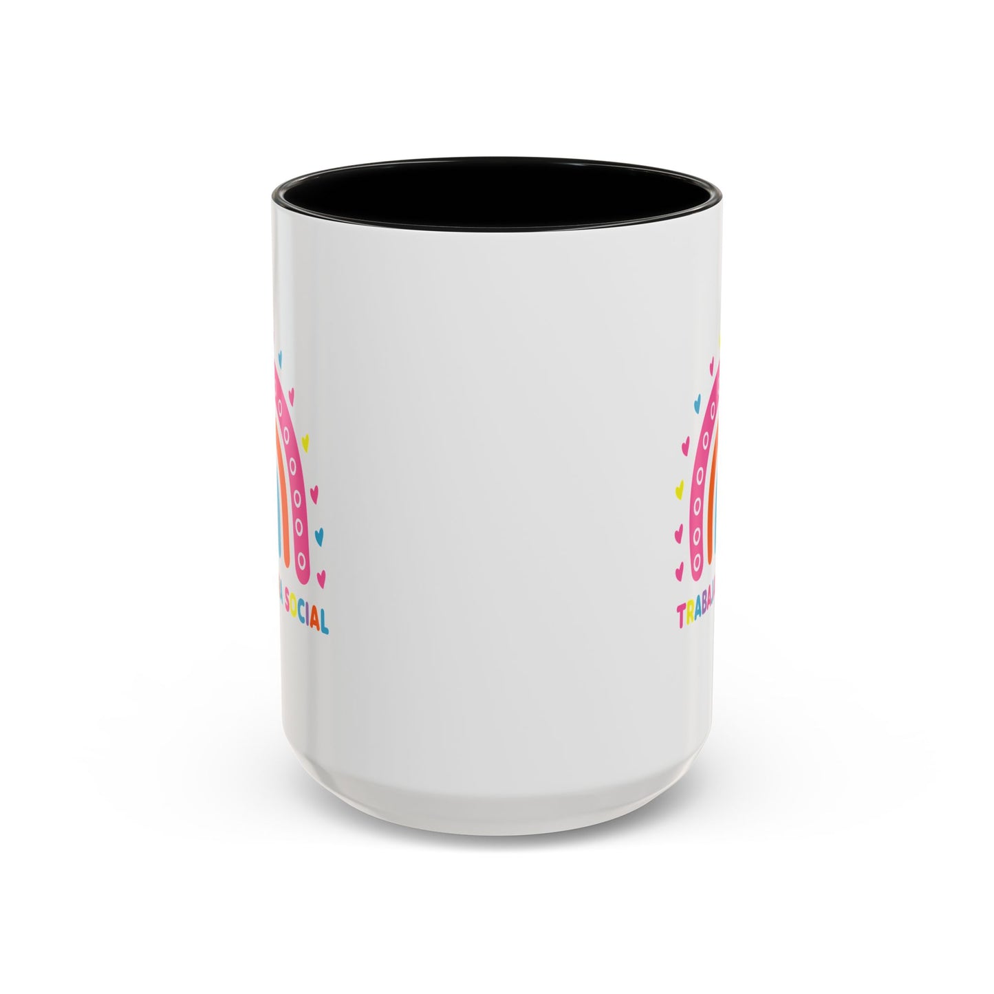 Accent Coffee Mug - 'Trabajadora Social' Colorful Rainbow Social Worker Gift (15 oz)