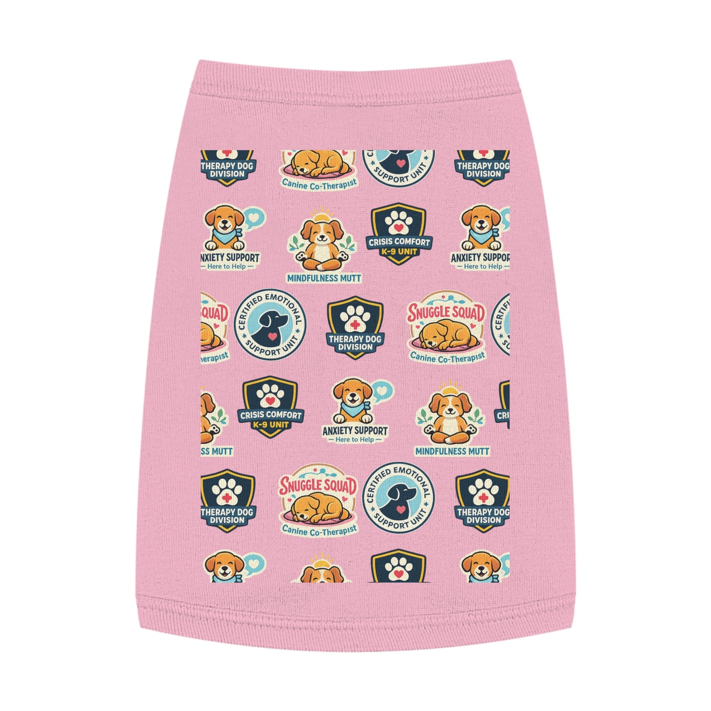 Therapy Dog Patch Pet Tank — Comfort & Support Patterned Dog Shirt