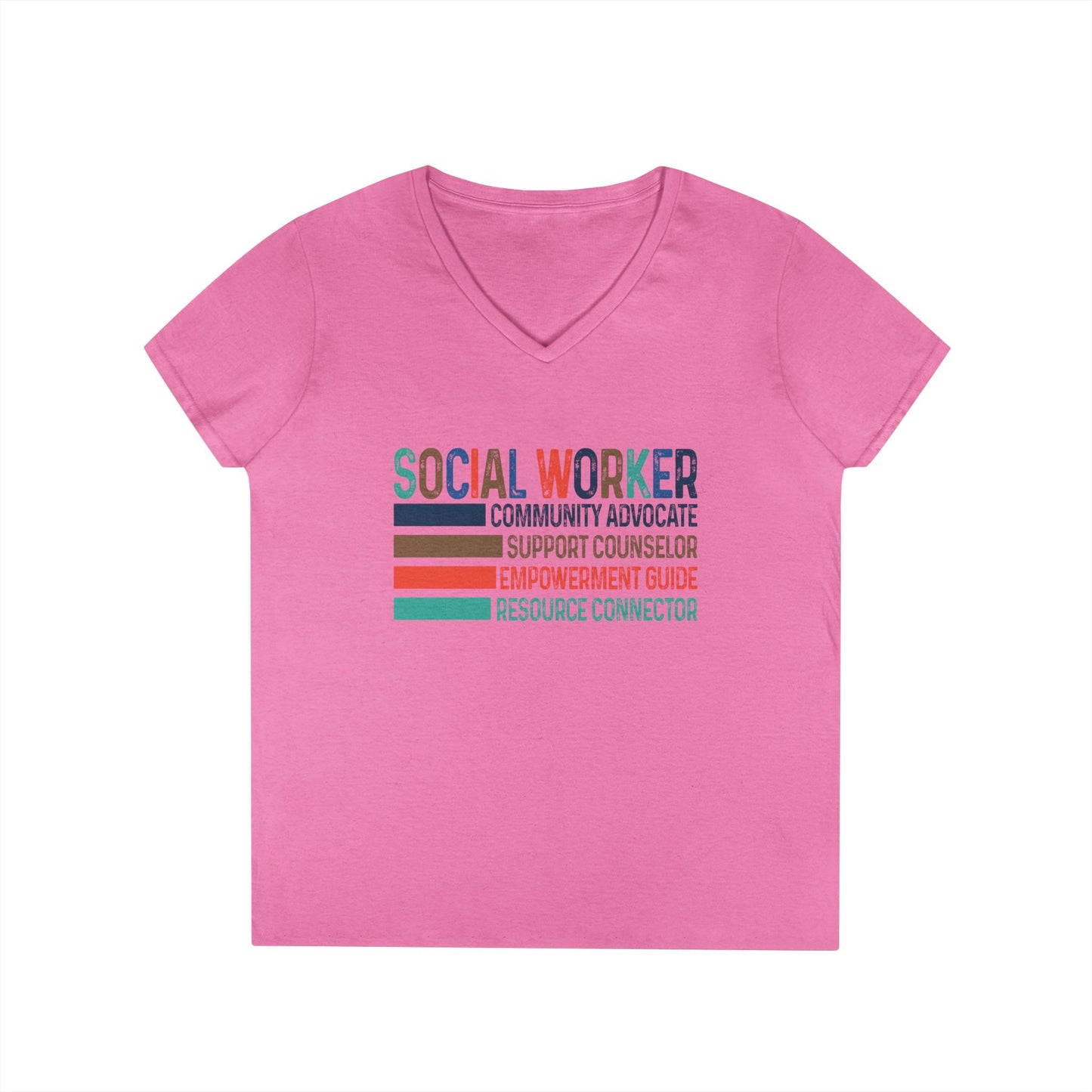 Social Worker V-Neck Tee — Retro & Fun Graphic Shirt