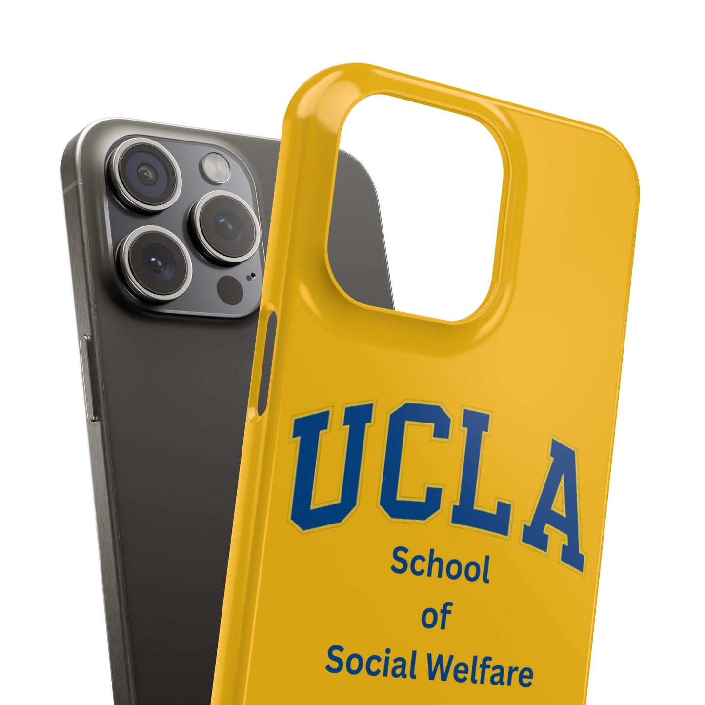 UCLA Slim I-Phone Case - School of Social Welfare-Text Logo (Yellow)