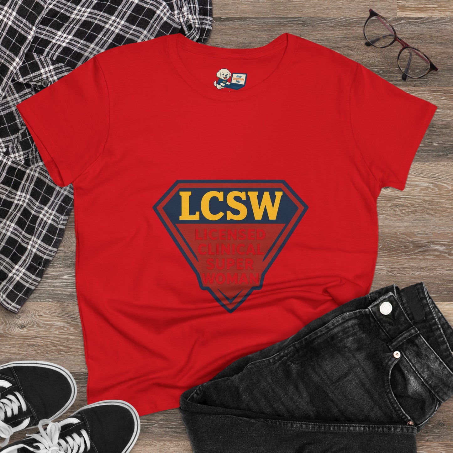 LCSW = Licensed Clinical Super Woman Tee – Saving the World, One Session at a Time Women's Midweight Cotton T-Shirt - Social Work