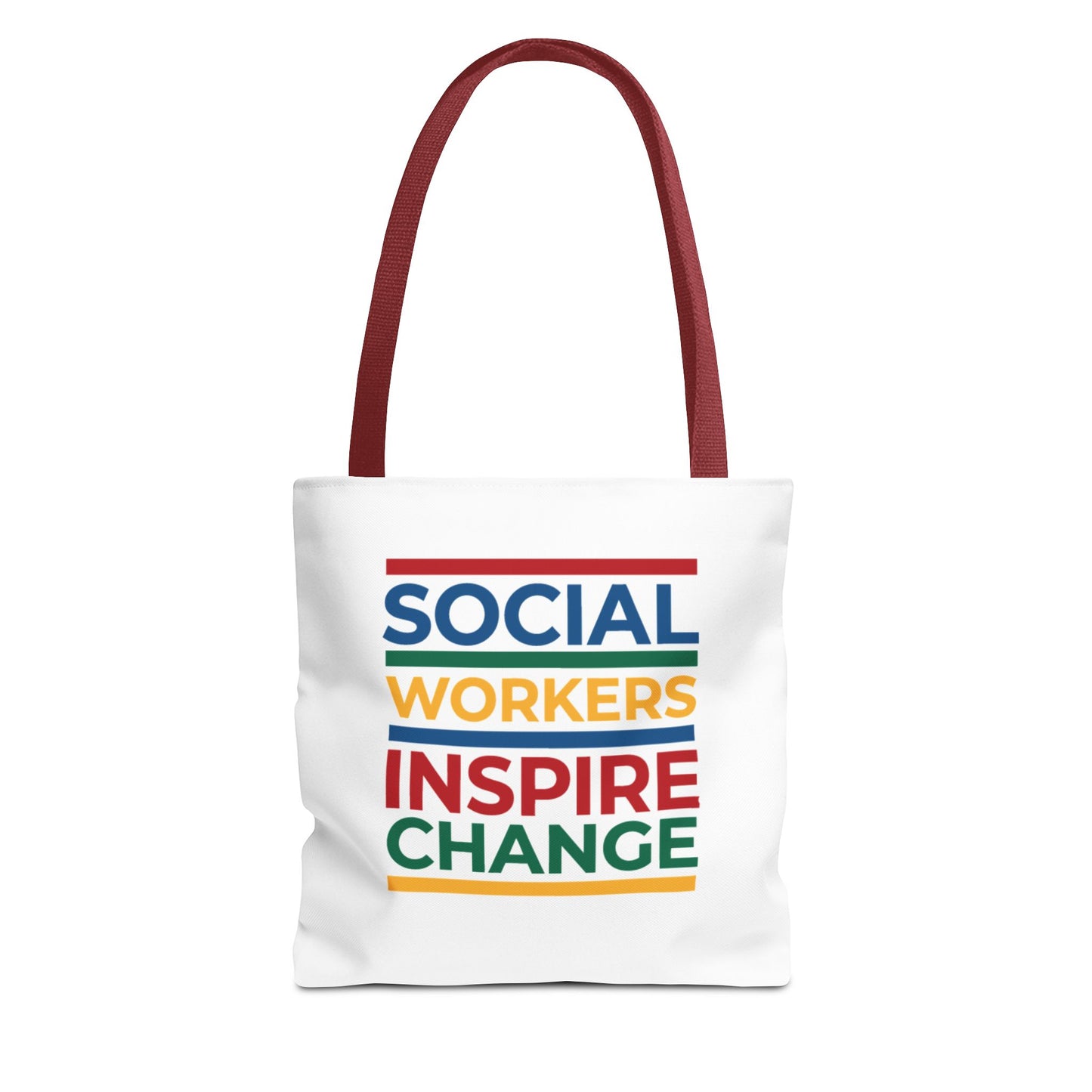 Social Worker Tote Bag — Inspirational "Social Workers Inspire Change" Two Side Design