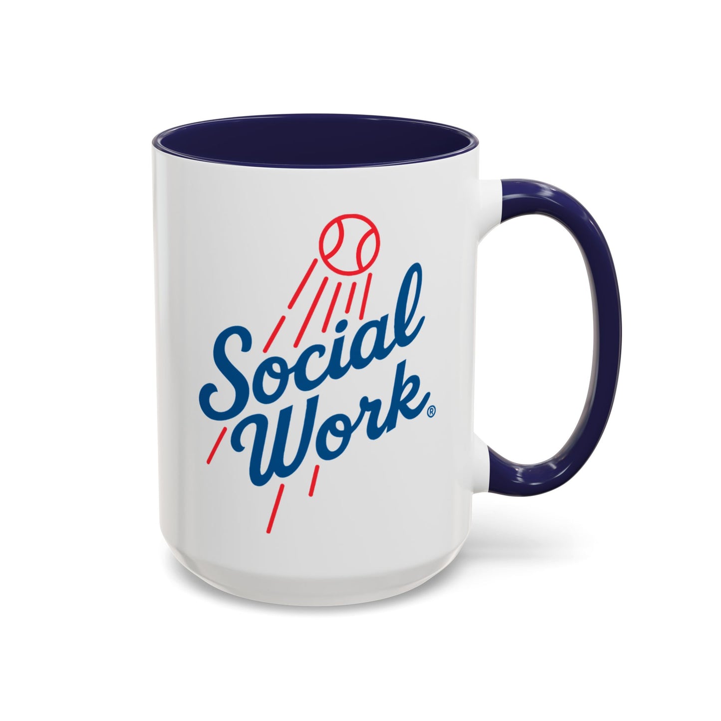 Social Work Baseball Coffee Mug — Retro Script Accent 15oz