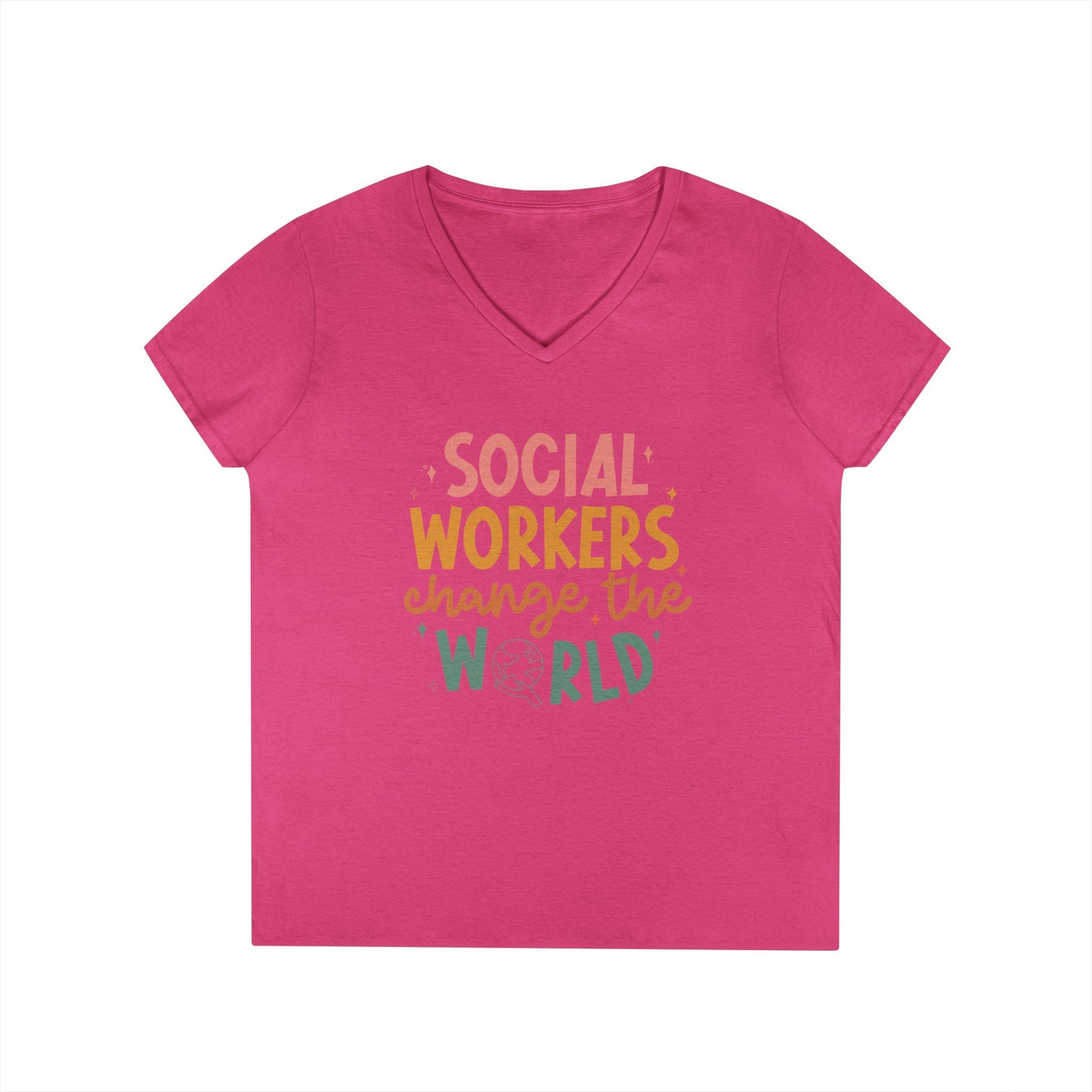 Social Workers Change the World V-Neck Tee
