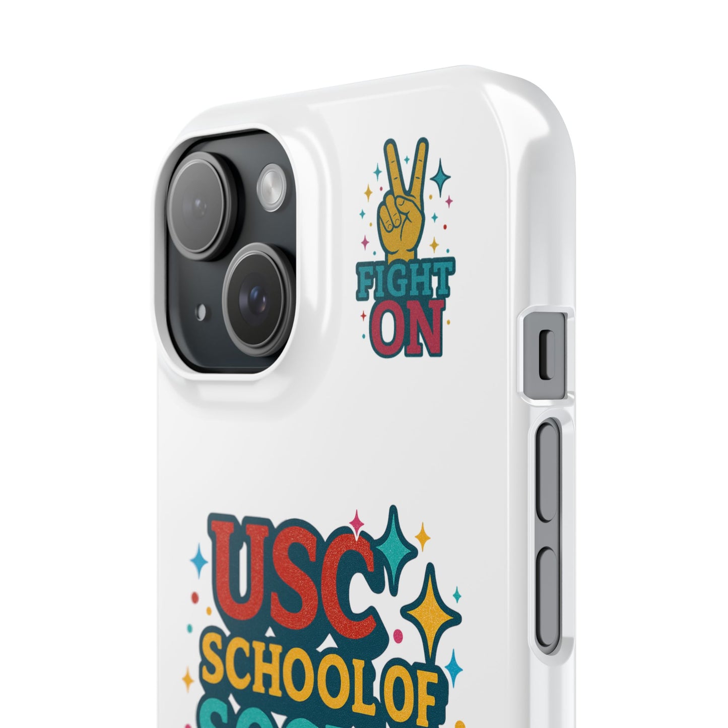 USC Trojans Slim I-Phone Case - School of Social Work - Glitter Style