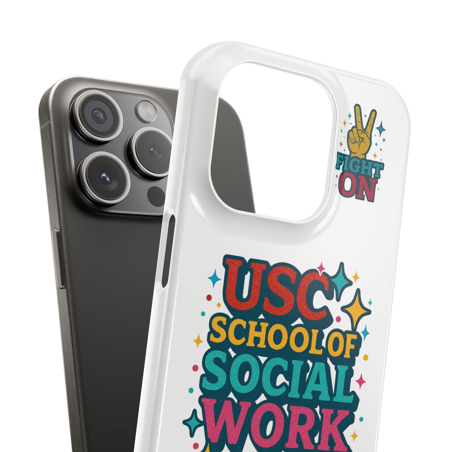 USC Trojans Slim I-Phone Case - School of Social Work - Glitter Style
